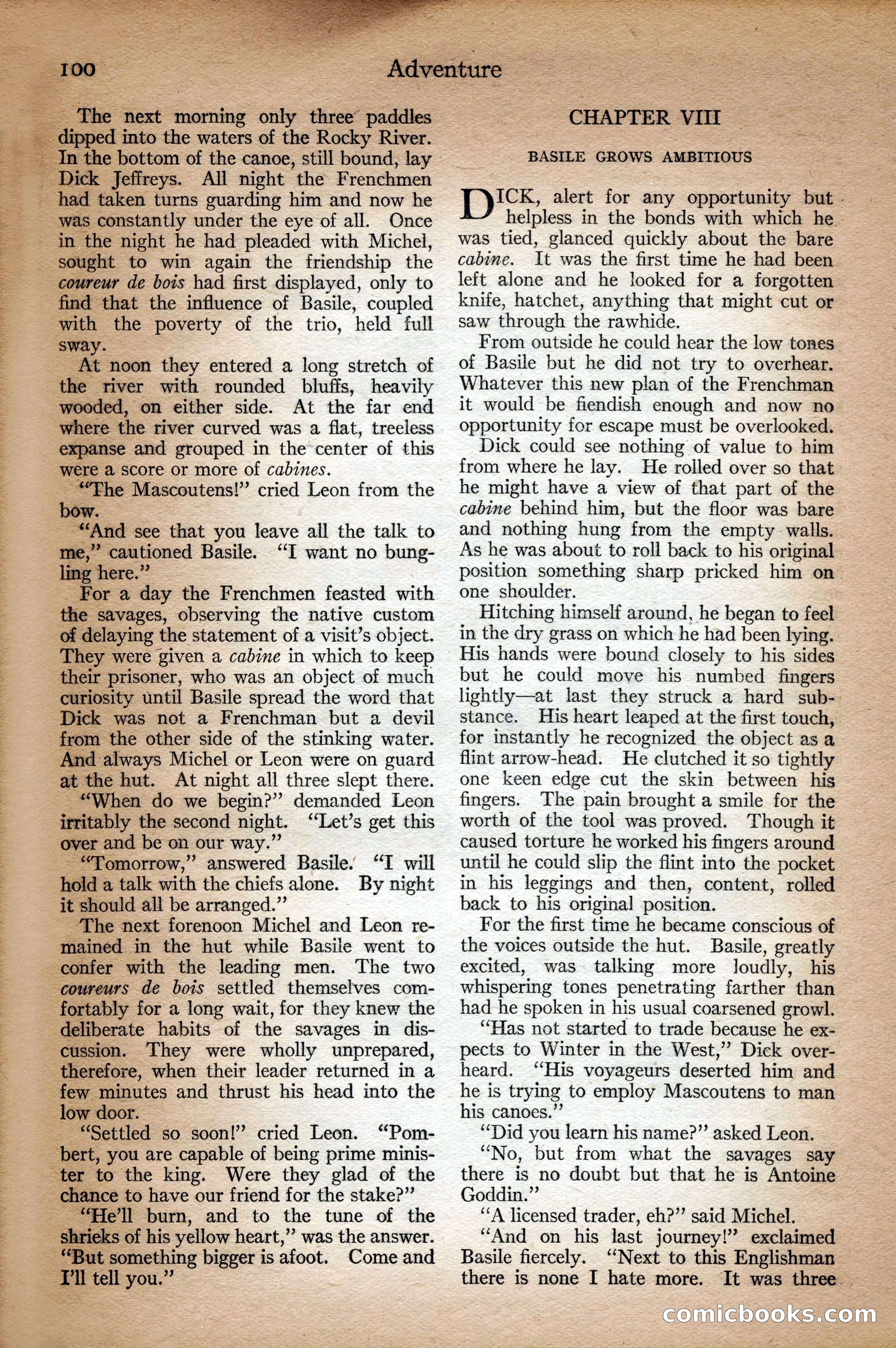 Adventure Magazine Cover, September 3, 1918 — page 102 of 196