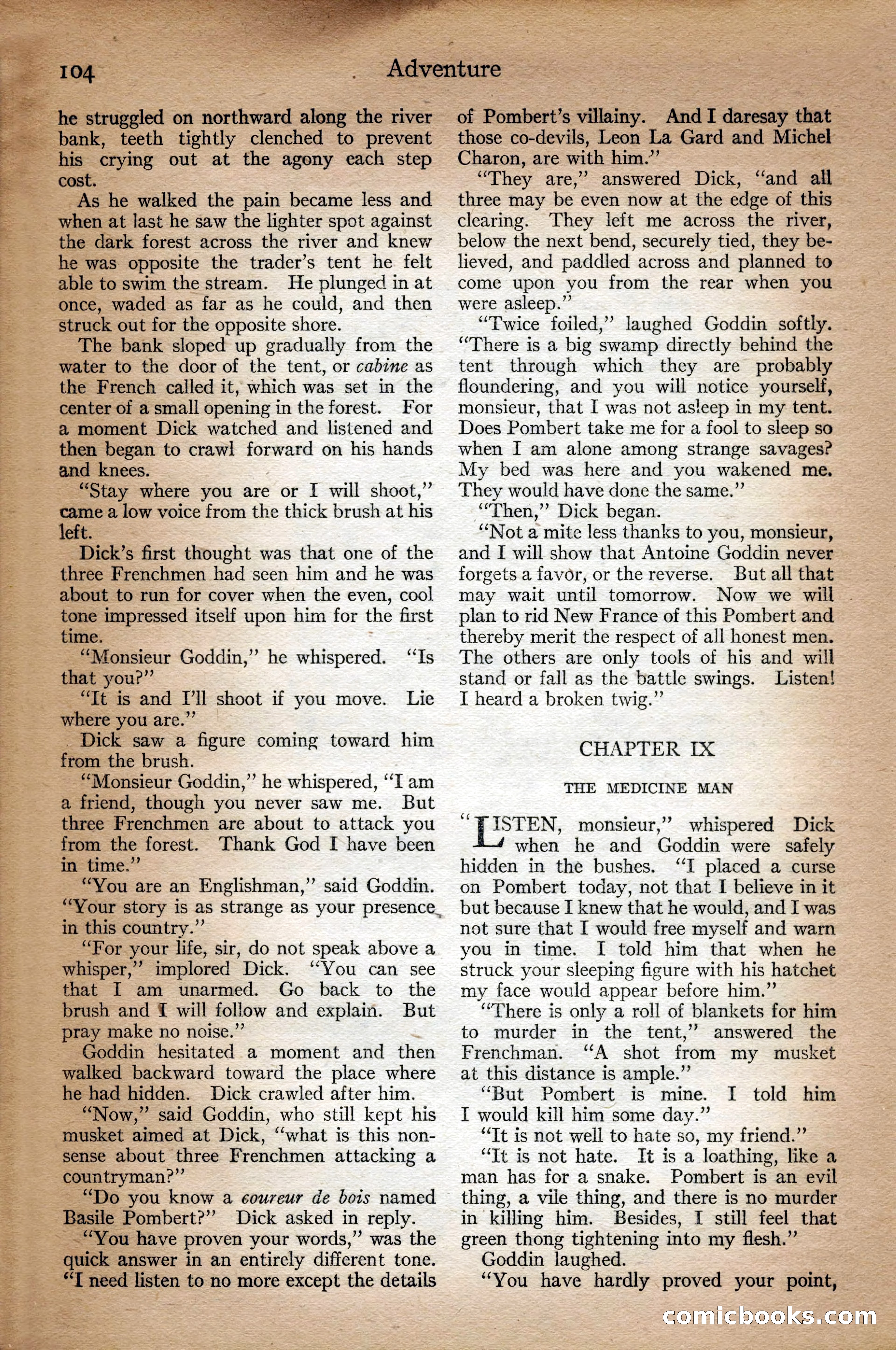 Adventure Magazine Cover, September 3, 1918 — page 106 of 196
