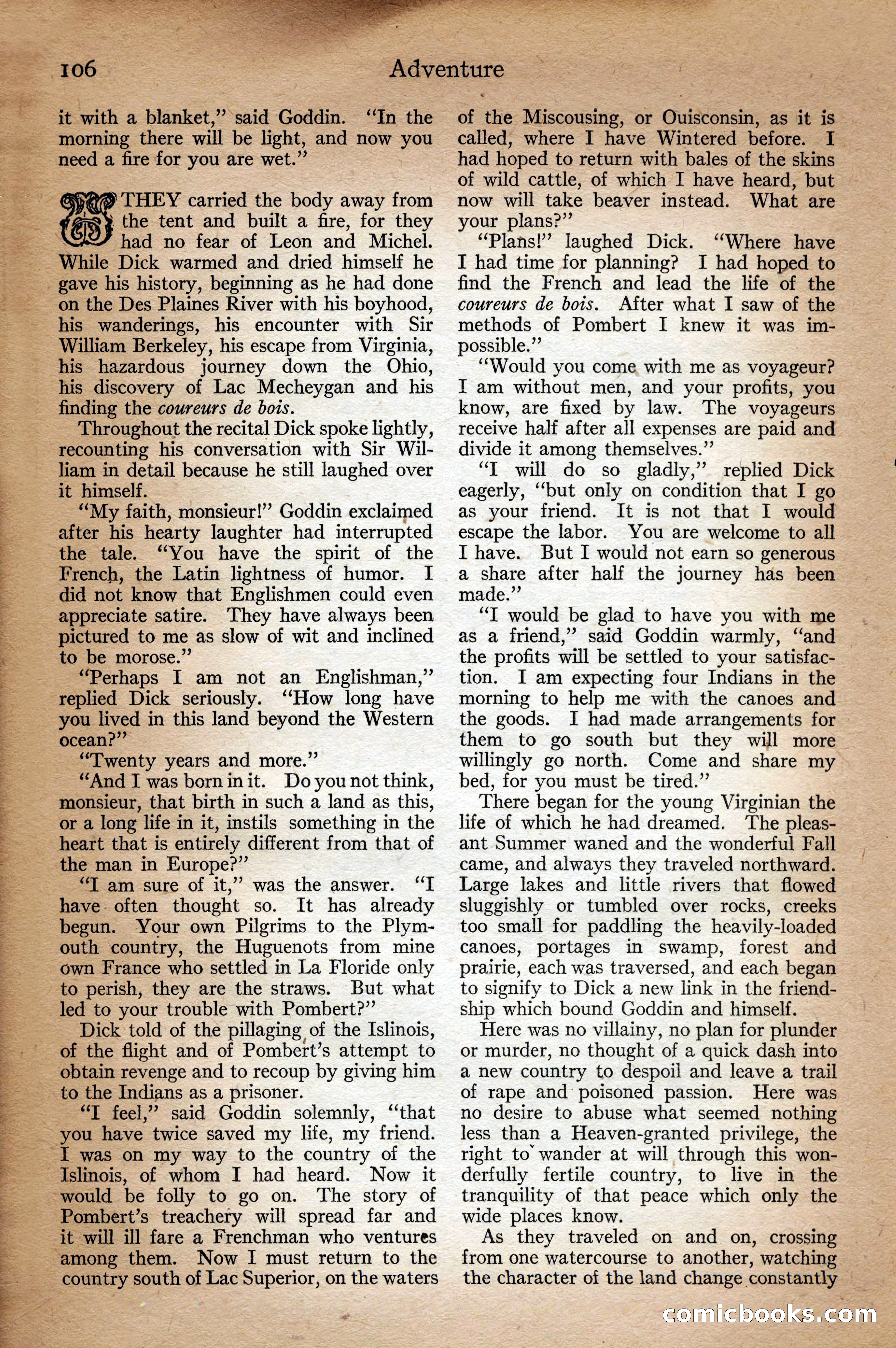 Adventure Magazine Cover, September 3, 1918 — page 108 of 196