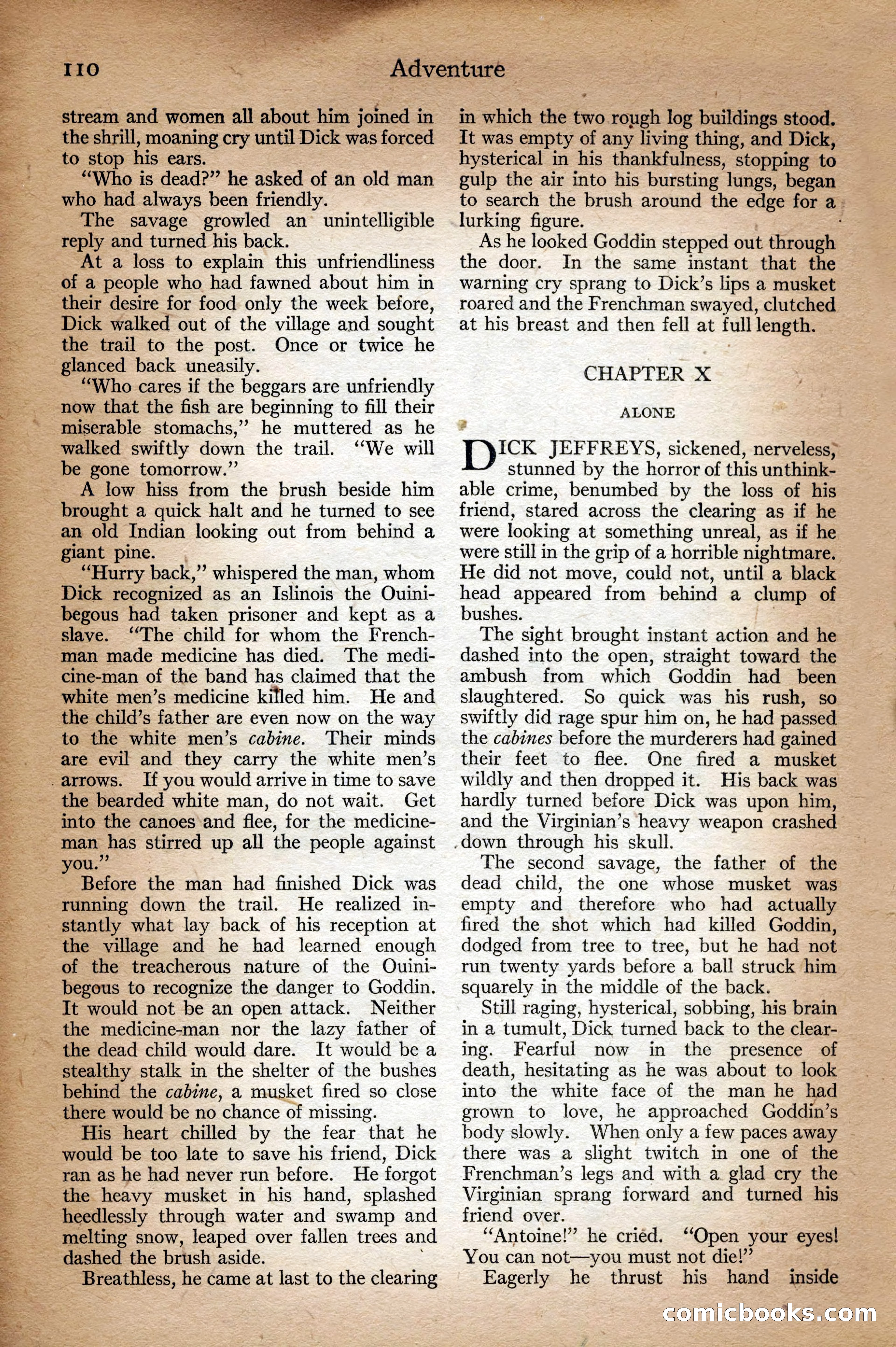 Adventure Magazine Cover, September 3, 1918 — page 112 of 196