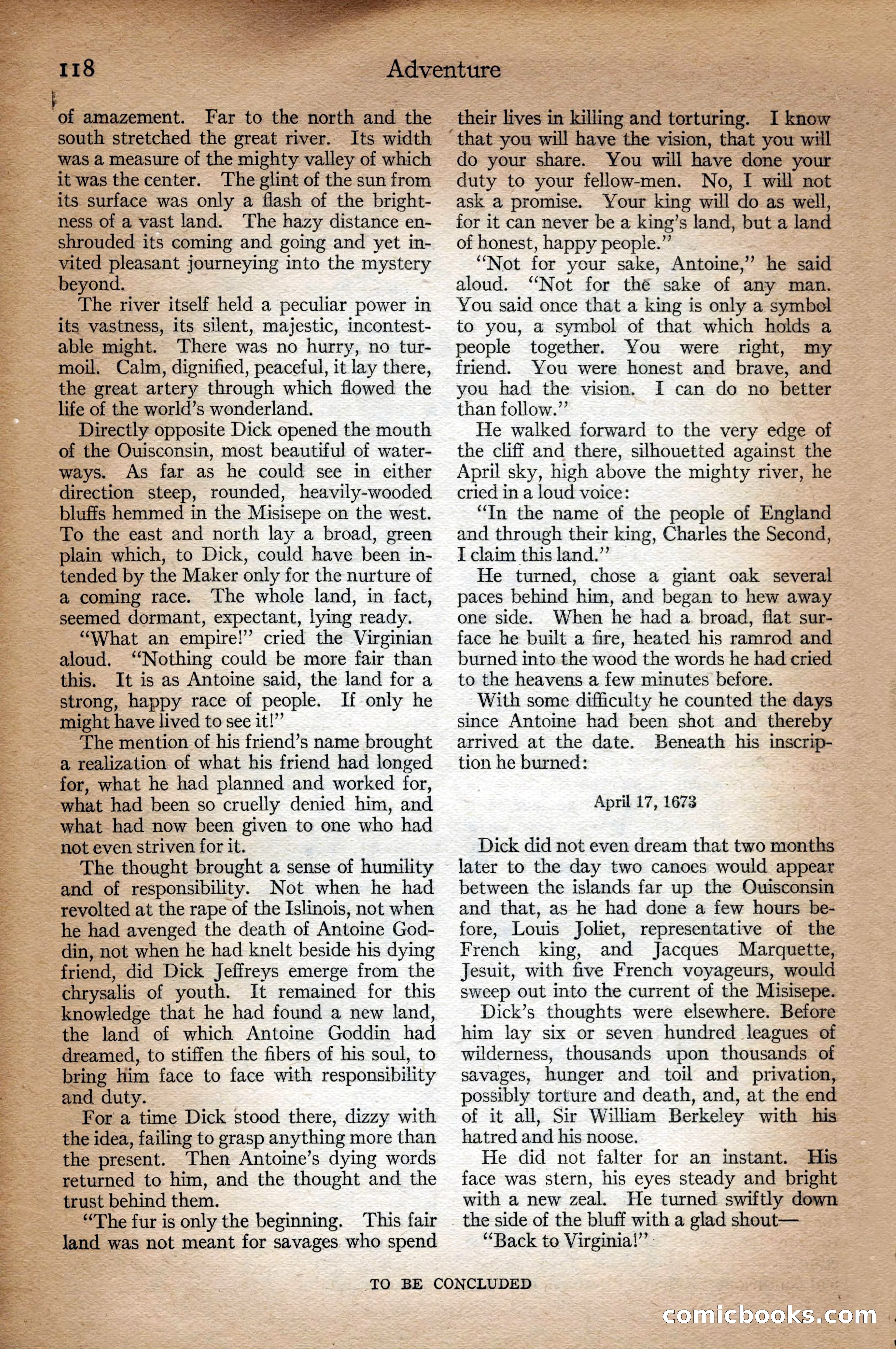 Adventure Magazine Cover, September 3, 1918 — page 120 of 196