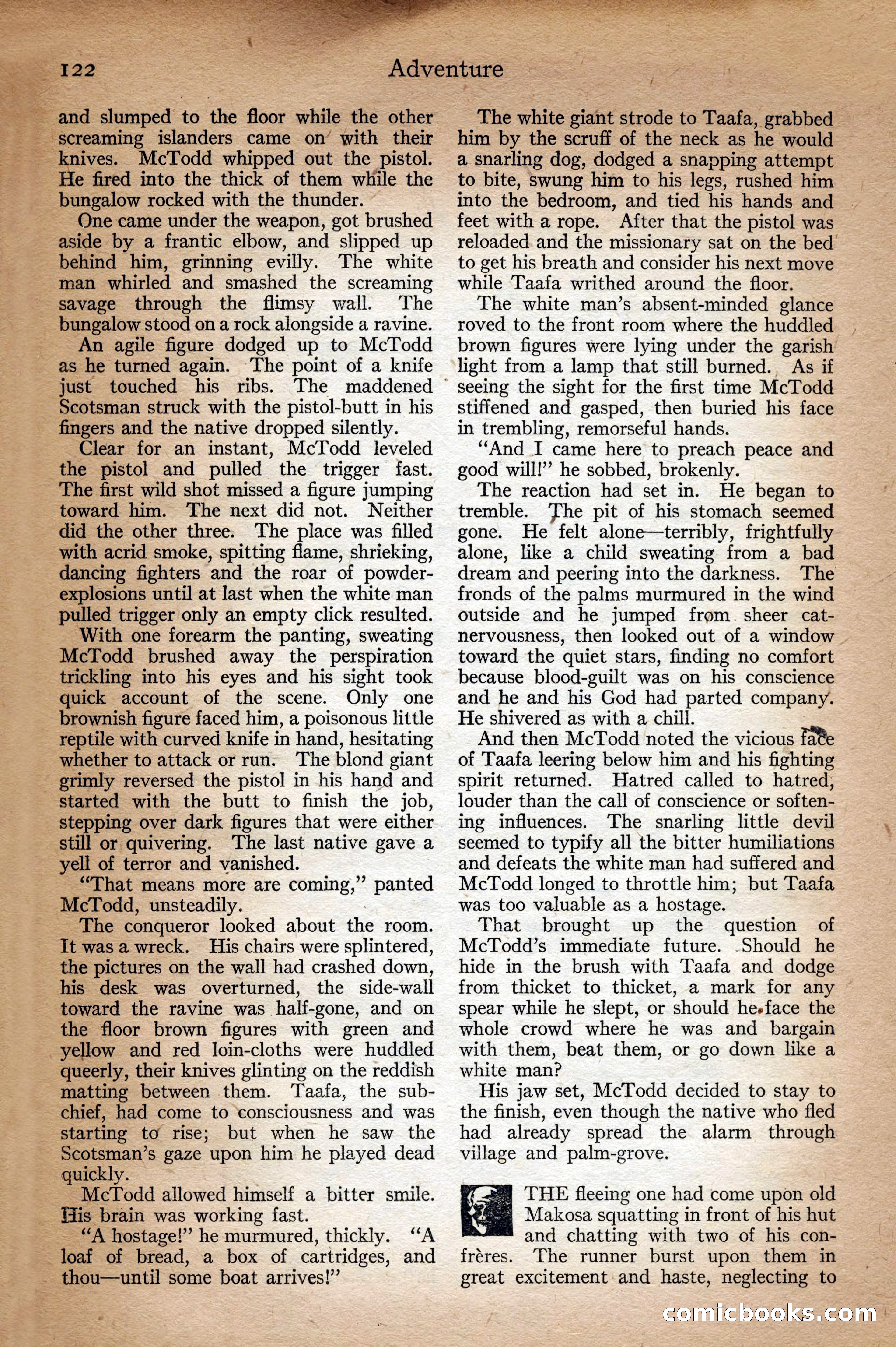 Adventure Magazine Cover, September 3, 1918 — page 124 of 196
