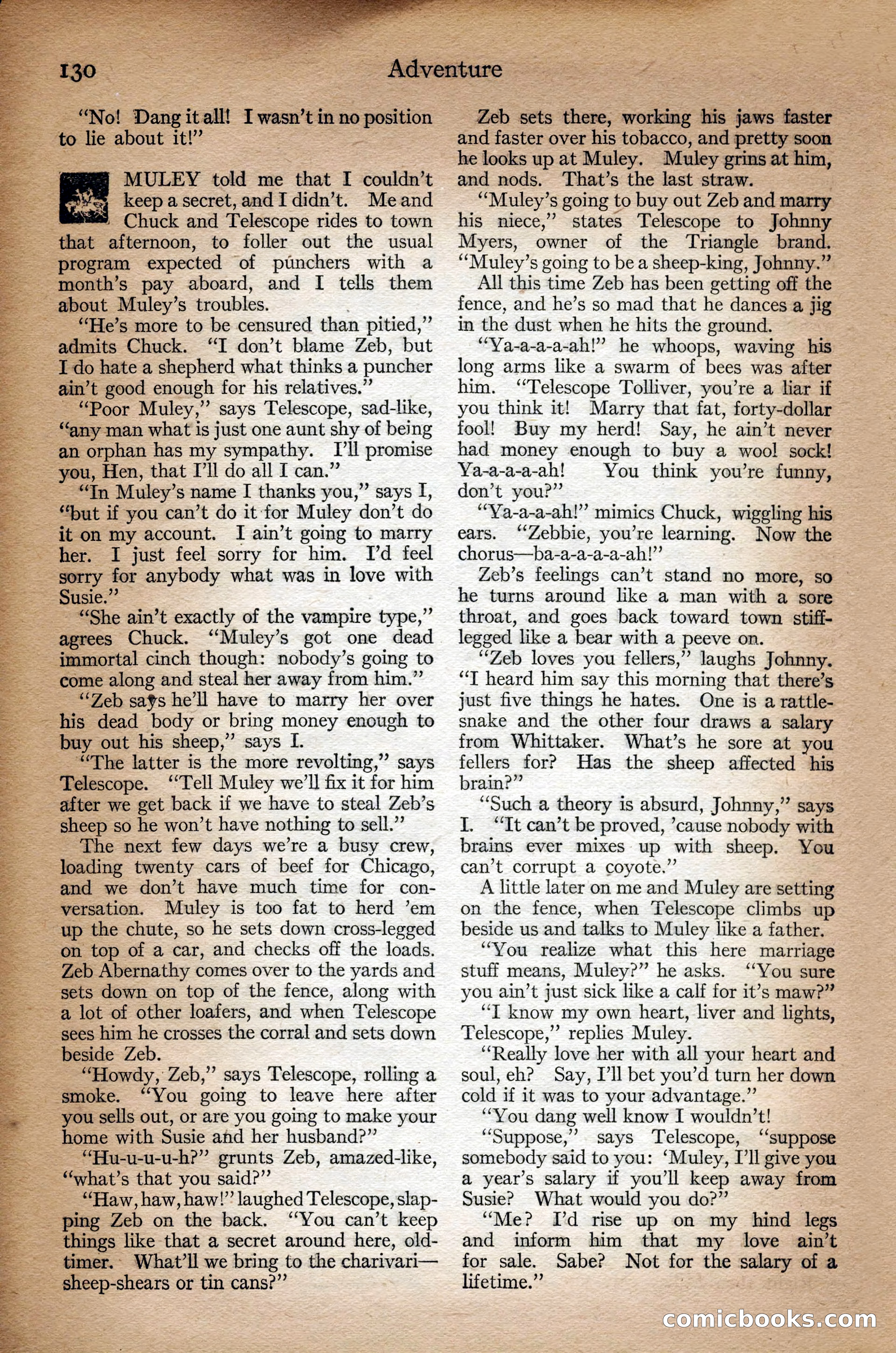 Adventure Magazine Cover, September 3, 1918 — page 132 of 196