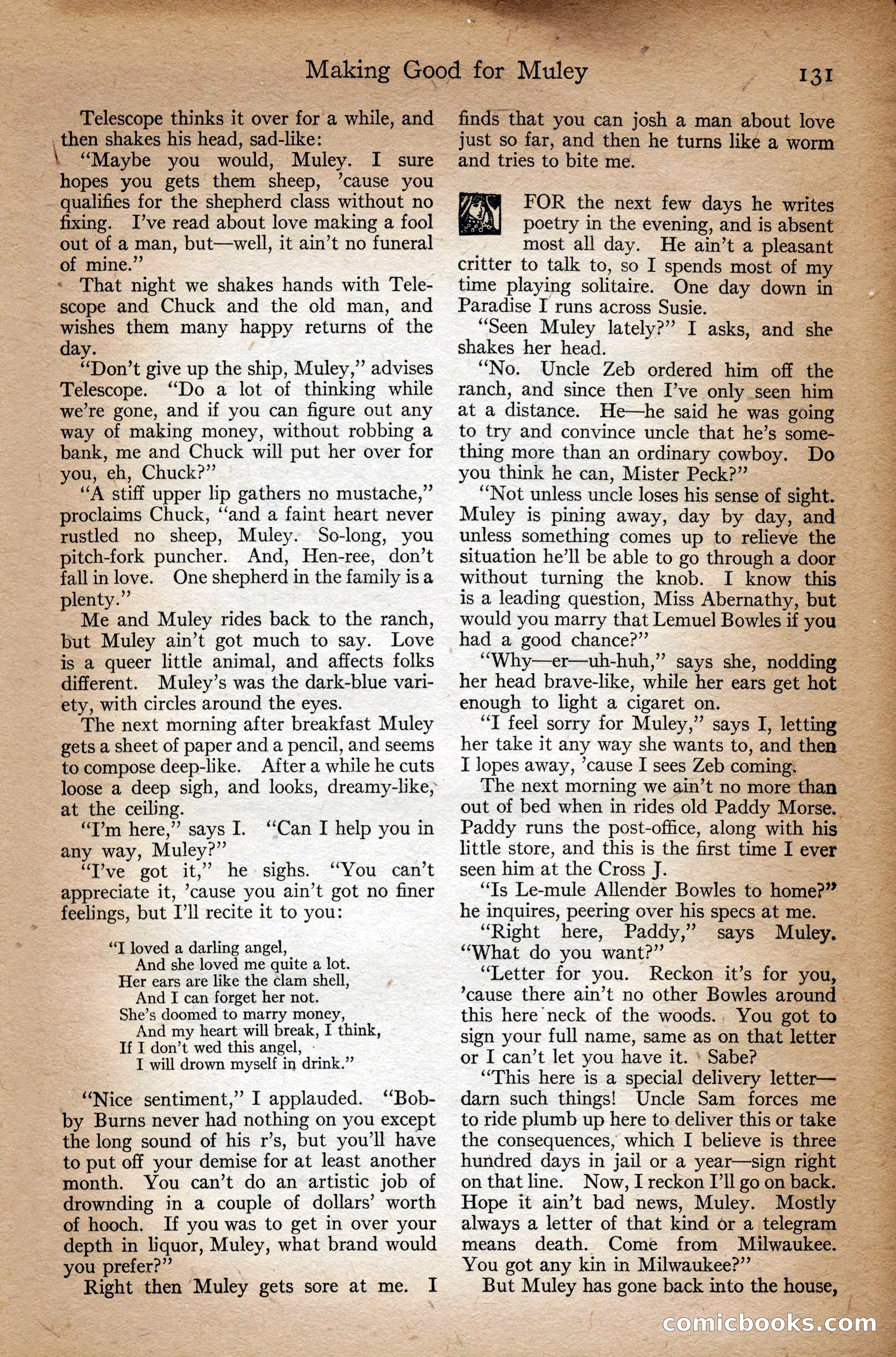 Adventure Magazine Cover, September 3, 1918 — page 133 of 196