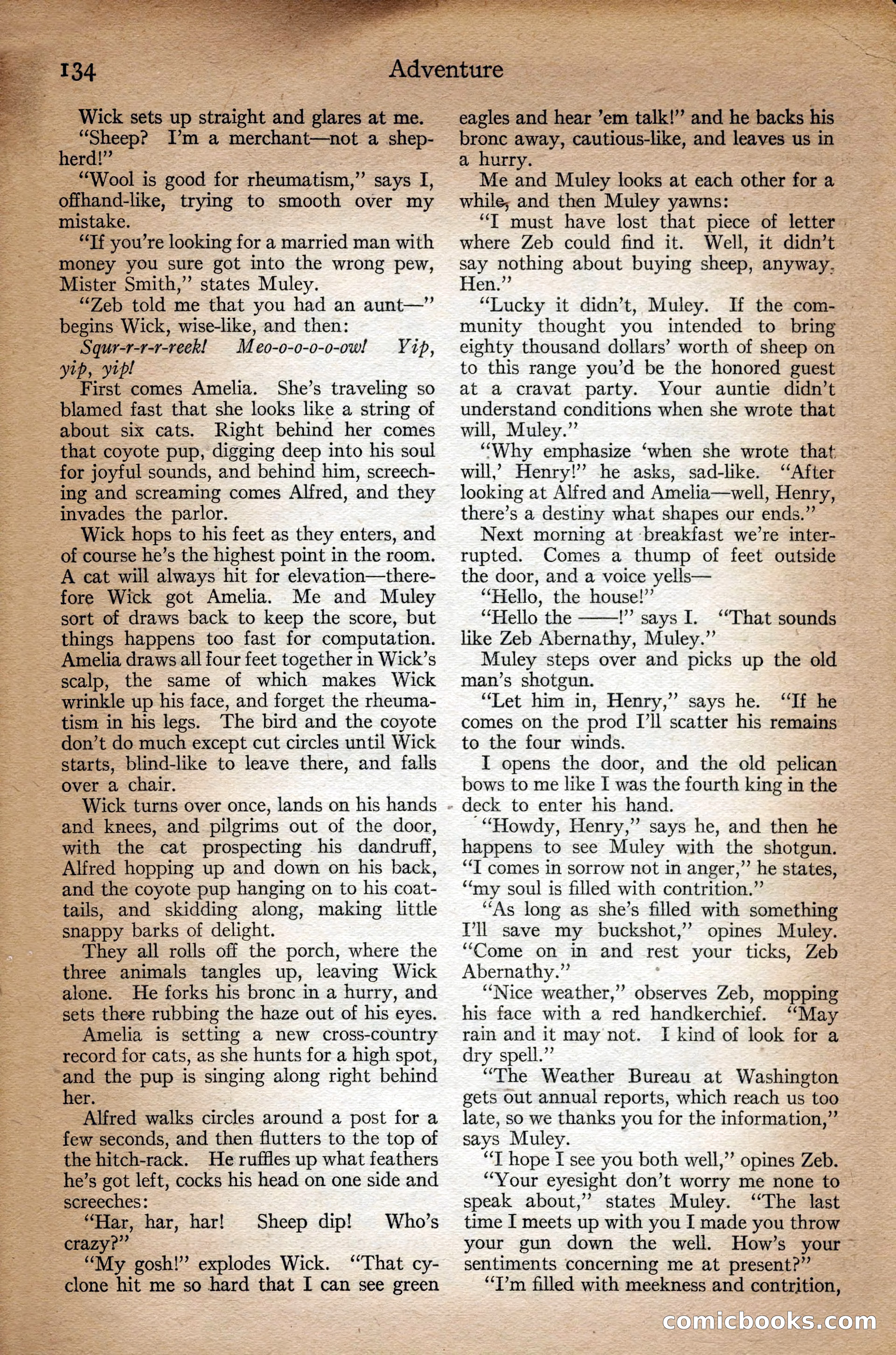 Adventure Magazine Cover, September 3, 1918 — page 136 of 196