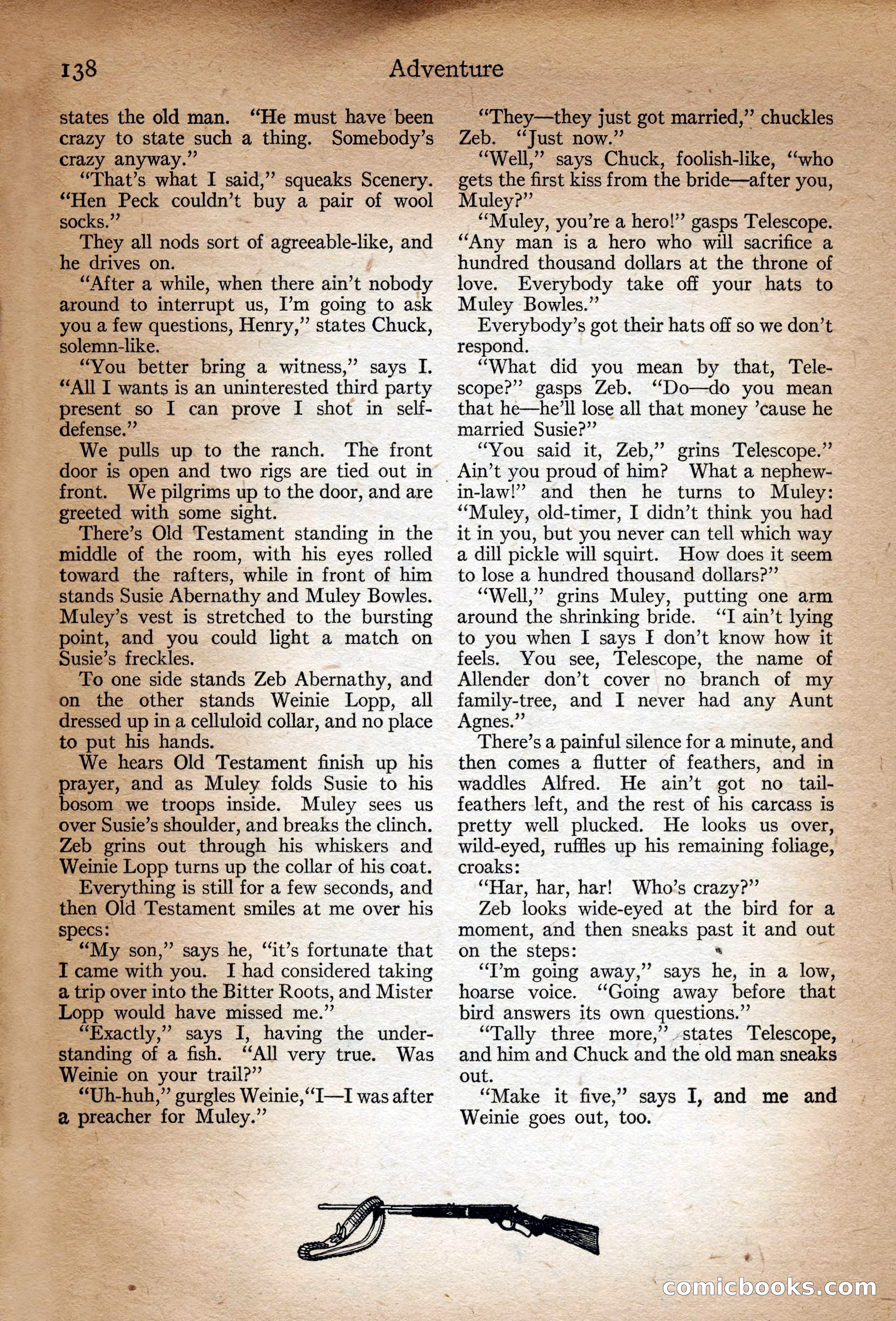 Adventure Magazine Cover, September 3, 1918 — page 140 of 196
