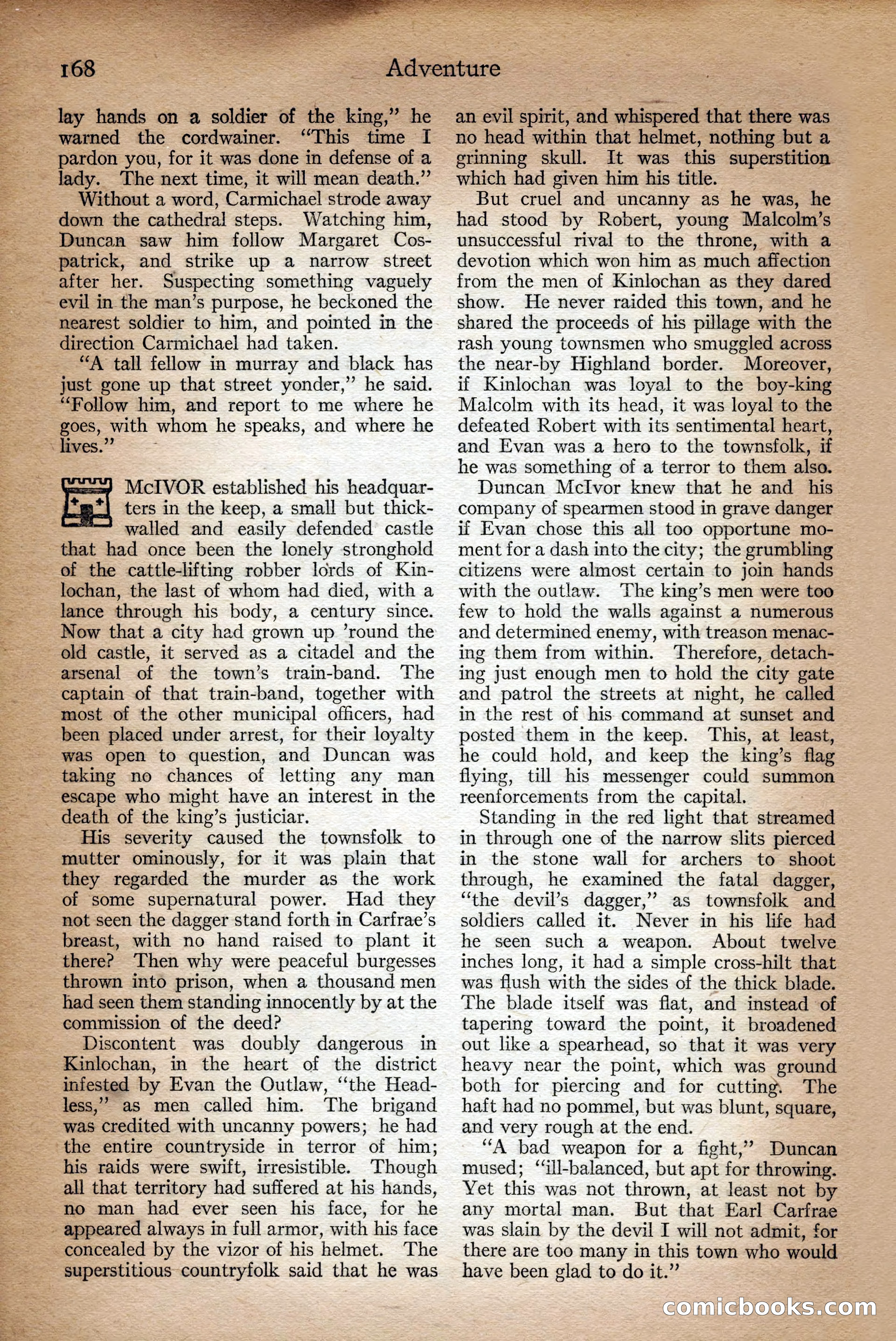 Adventure Magazine Cover, September 3, 1918 — page 170 of 196