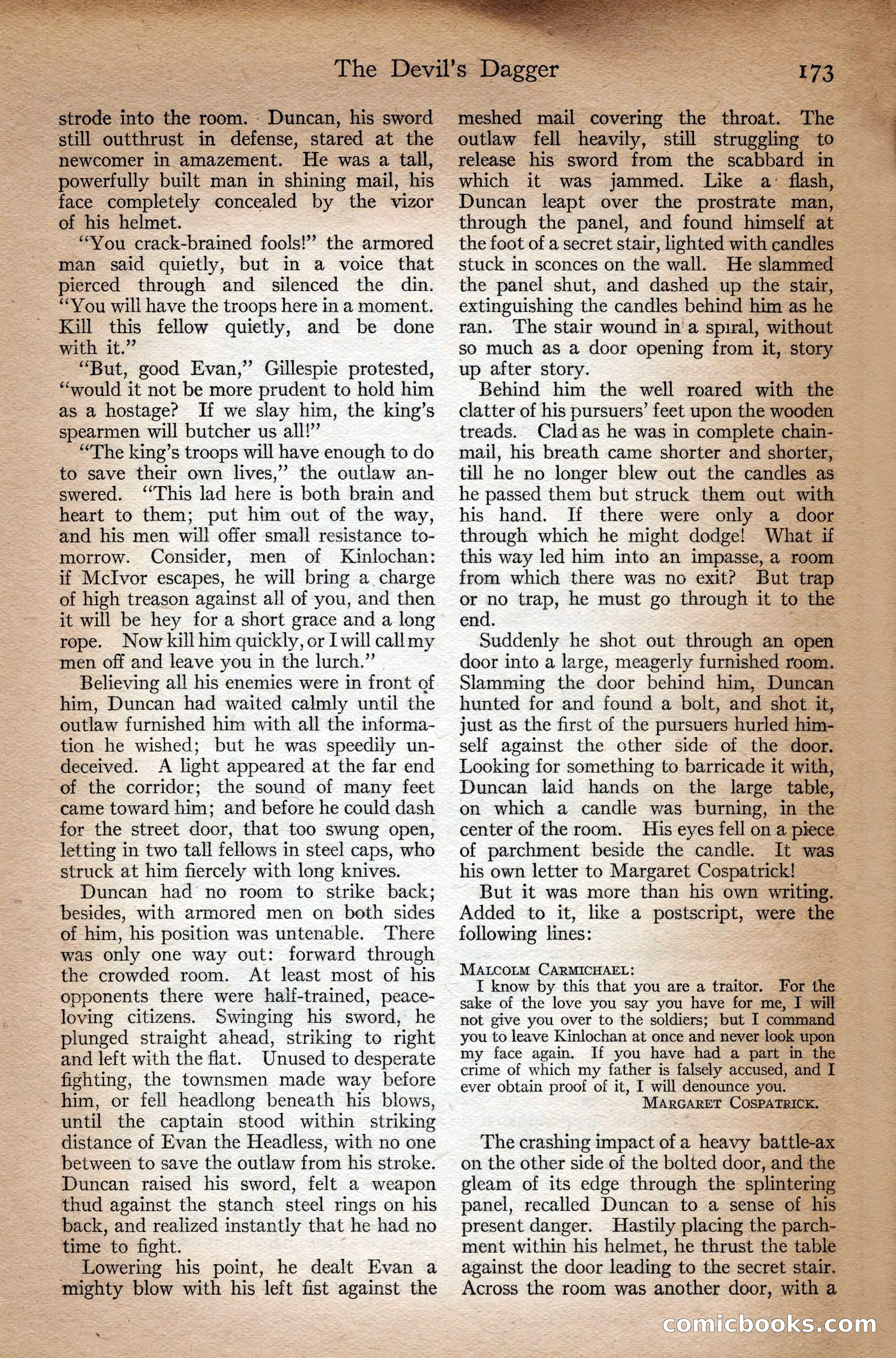 Adventure Magazine Cover, September 3, 1918 — page 175 of 196