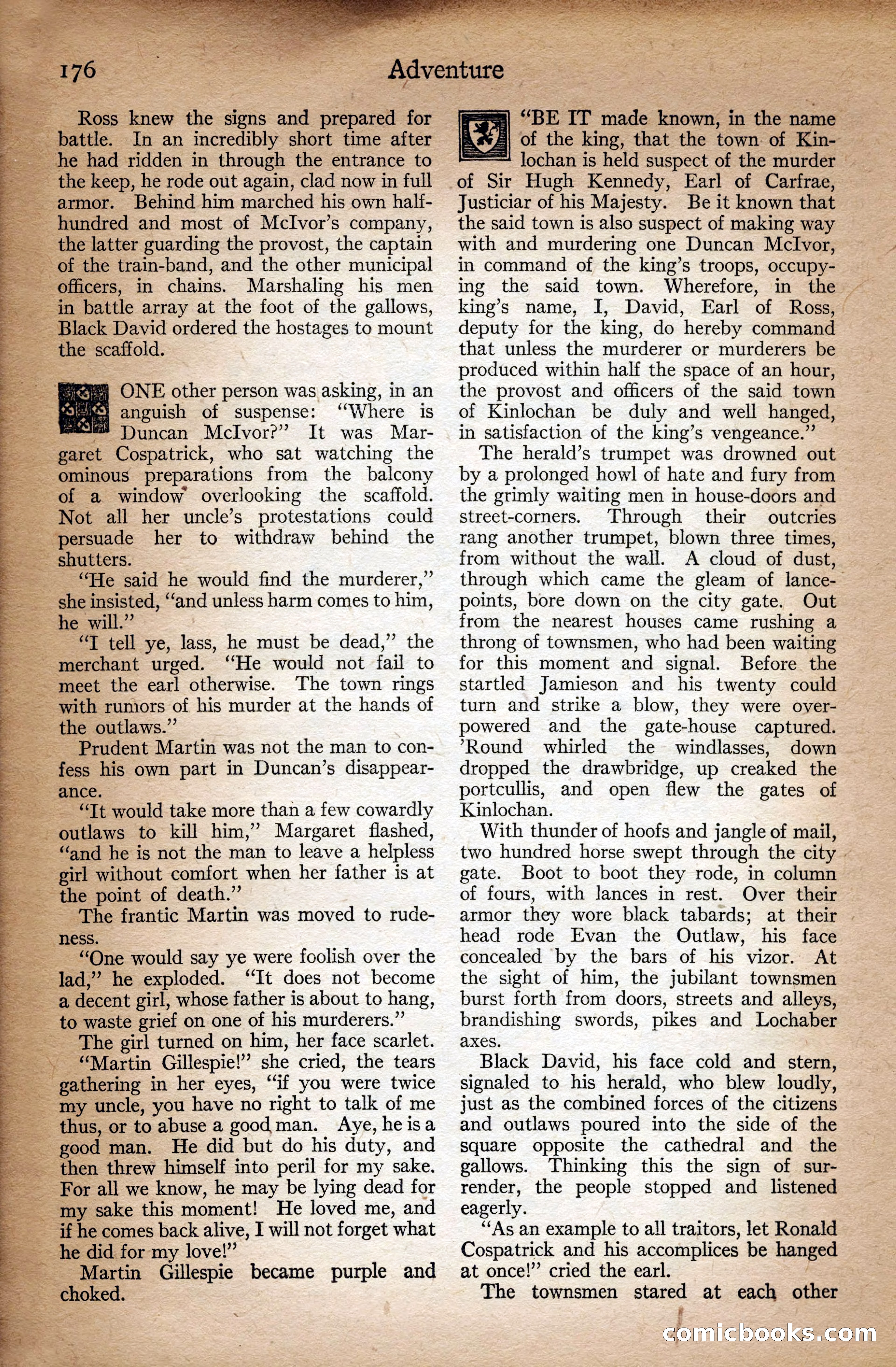 Adventure Magazine Cover, September 3, 1918 — page 178 of 196