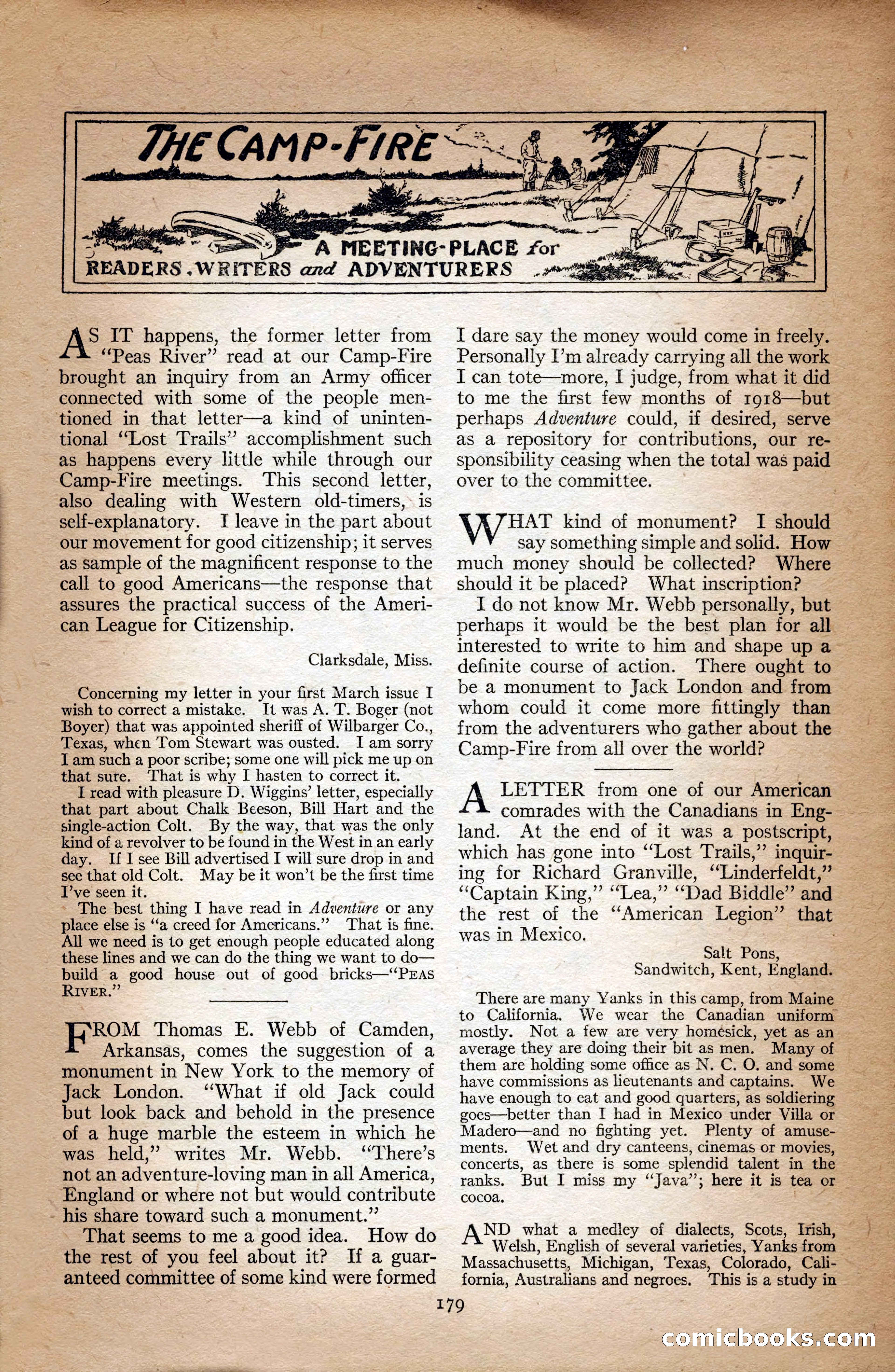 Adventure Magazine Cover, September 3, 1918 — page 181 of 196