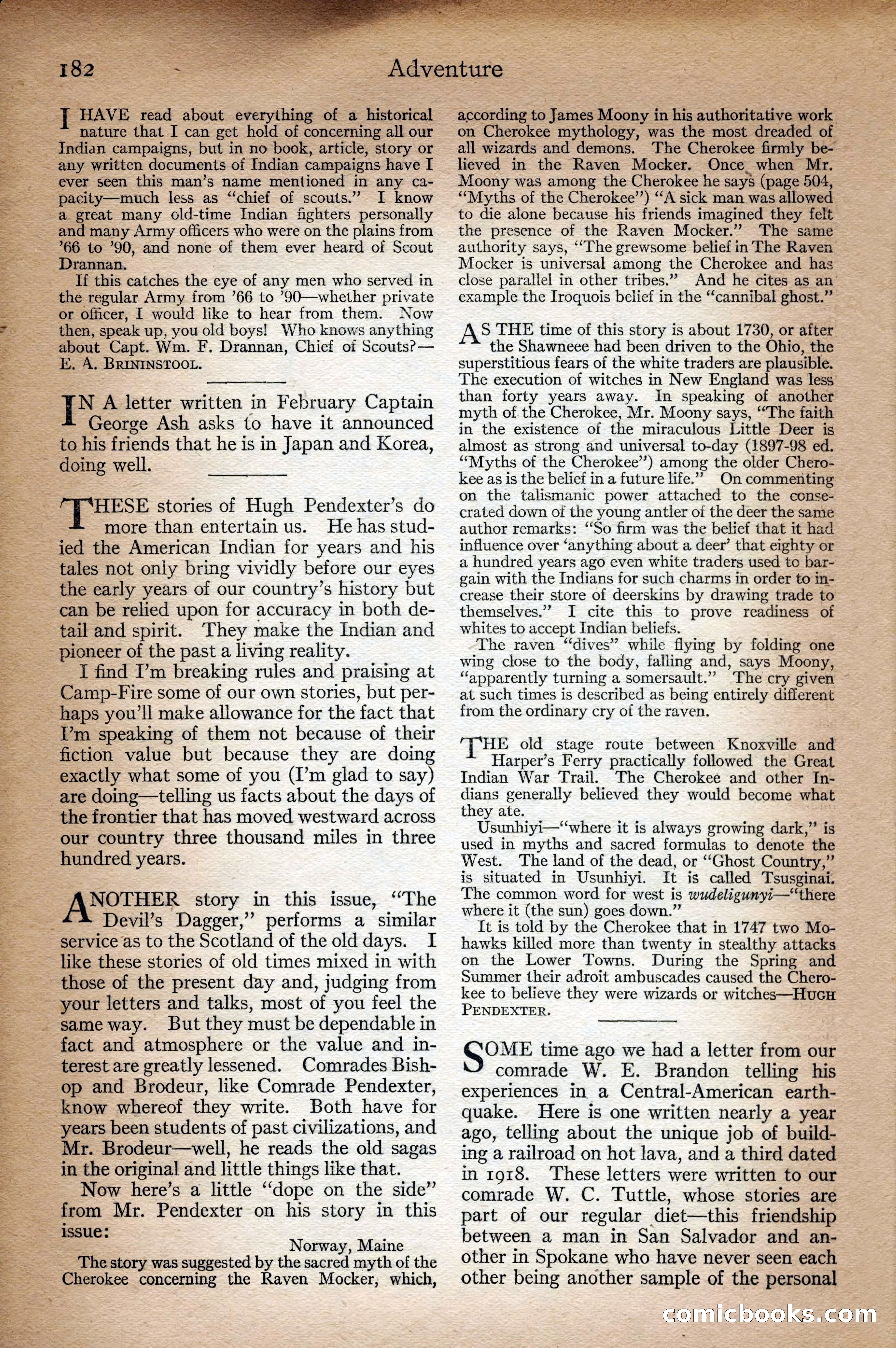 Adventure Magazine Cover, September 3, 1918 — page 184 of 196