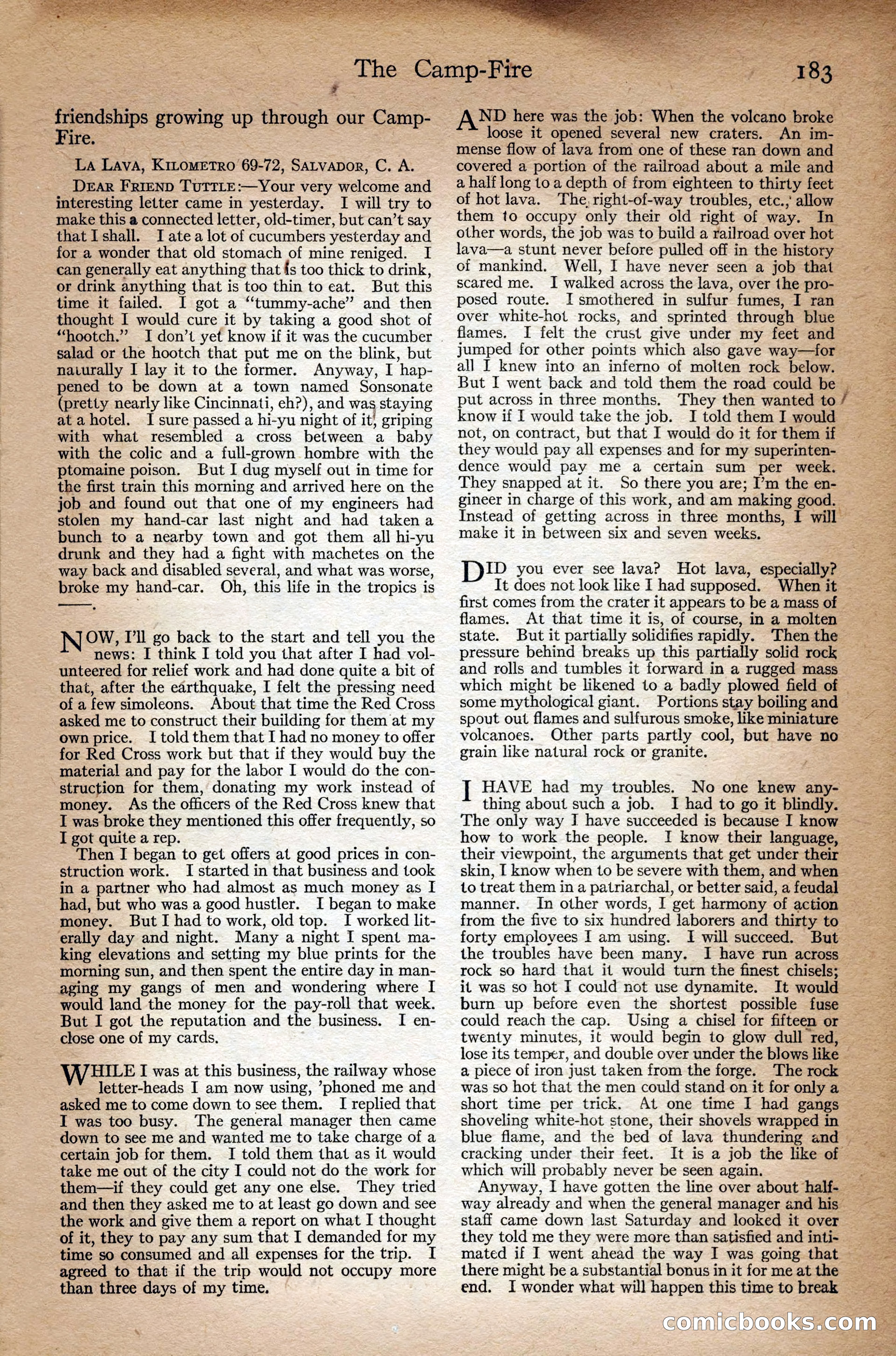 Adventure Magazine Cover, September 3, 1918 — page 185 of 196