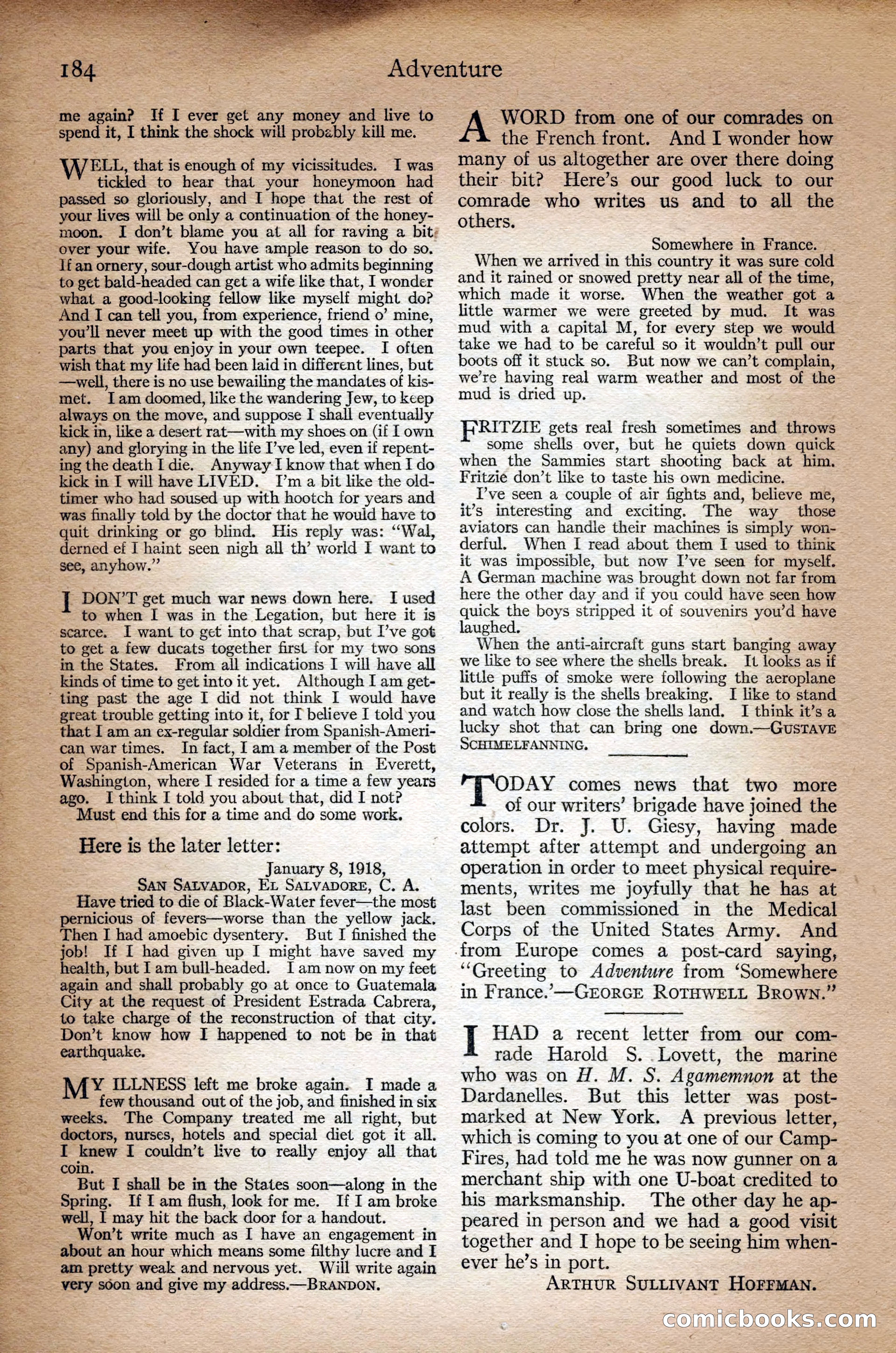 Adventure Magazine Cover, September 3, 1918 — page 186 of 196