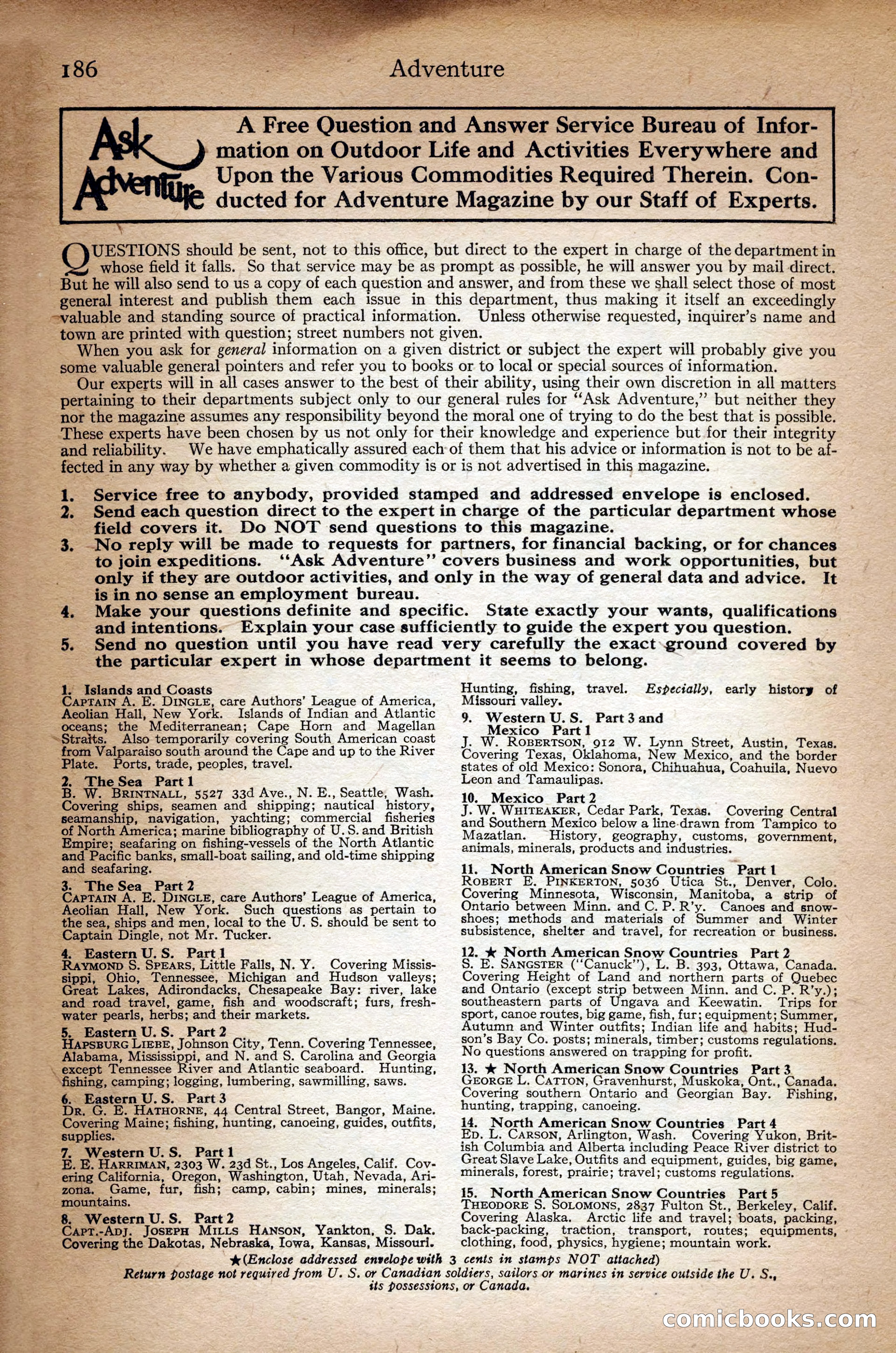 Adventure Magazine Cover, September 3, 1918 — page 188 of 196
