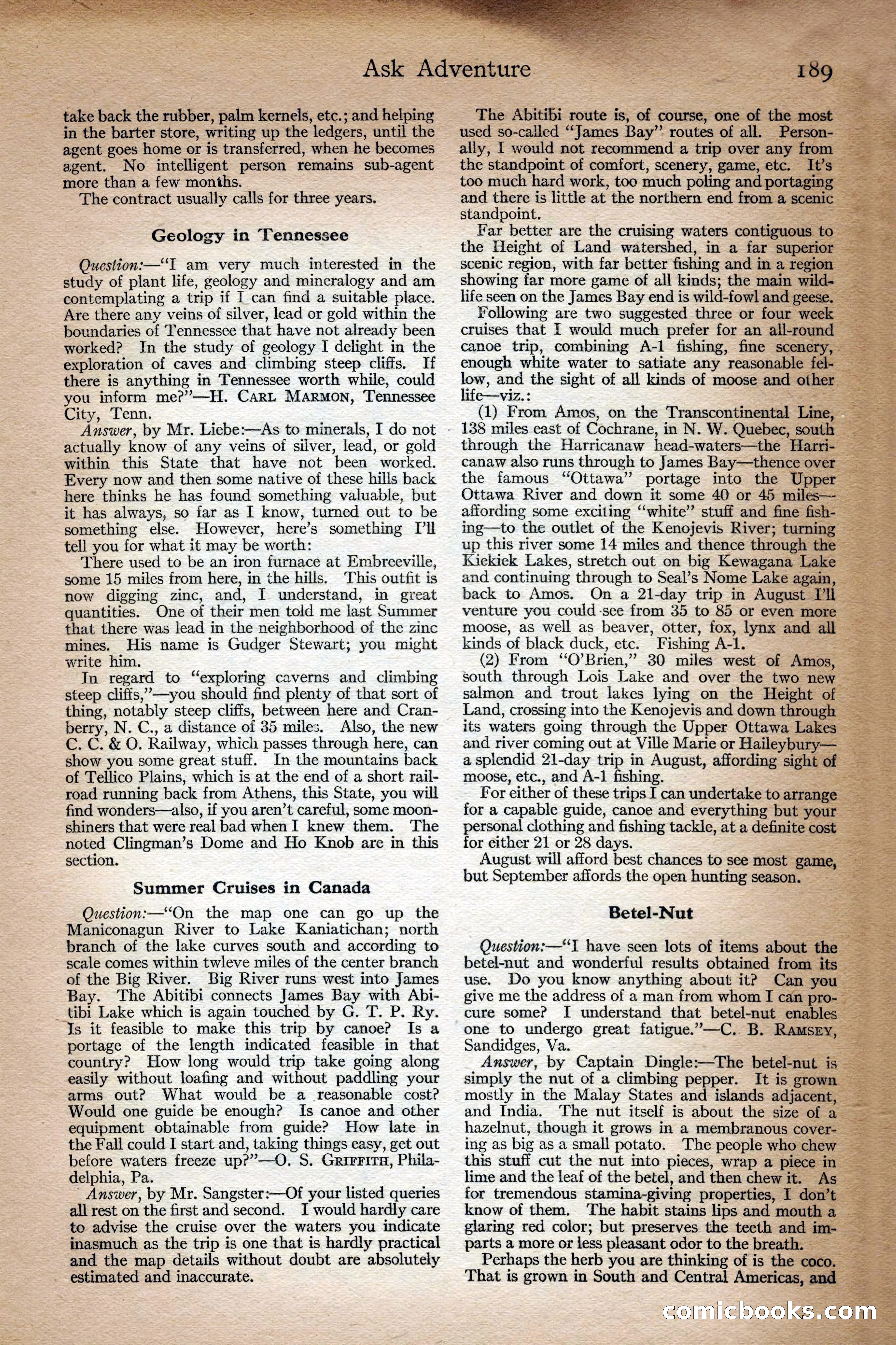 Adventure Magazine Cover, September 3, 1918 — page 191 of 196