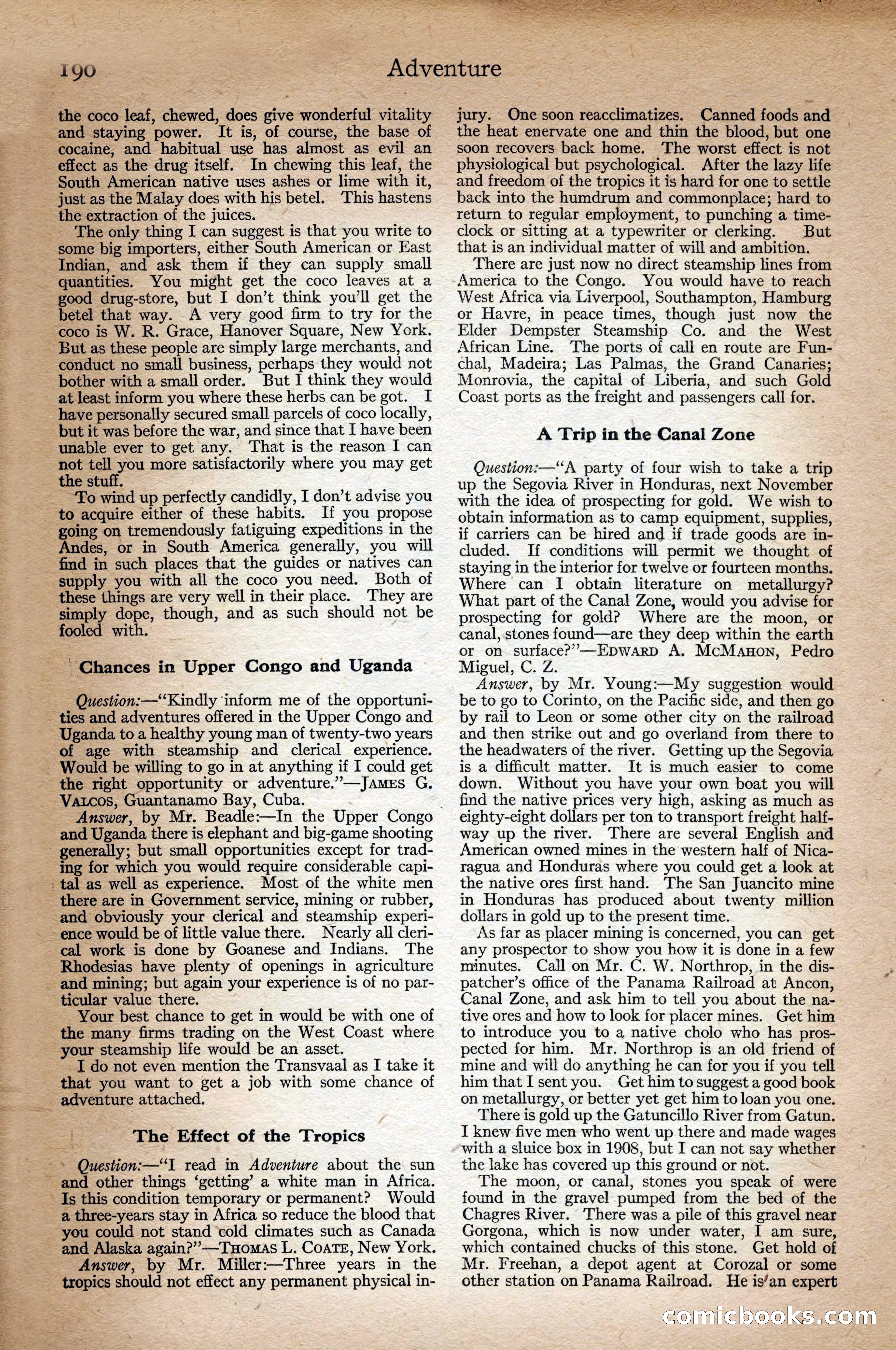 Adventure Magazine Cover, September 3, 1918 — page 192 of 196