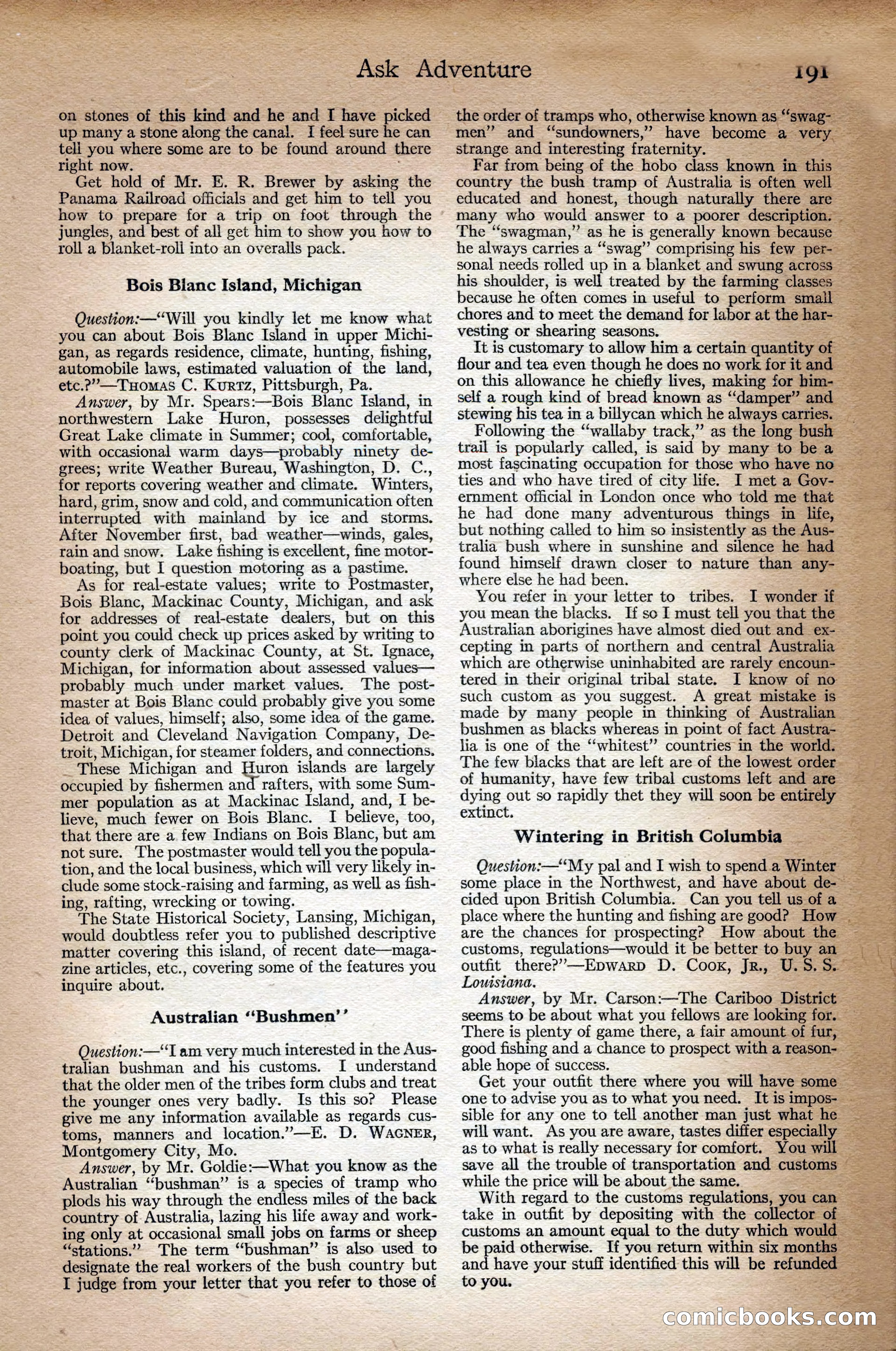Adventure Magazine Cover, September 3, 1918 — page 193 of 196