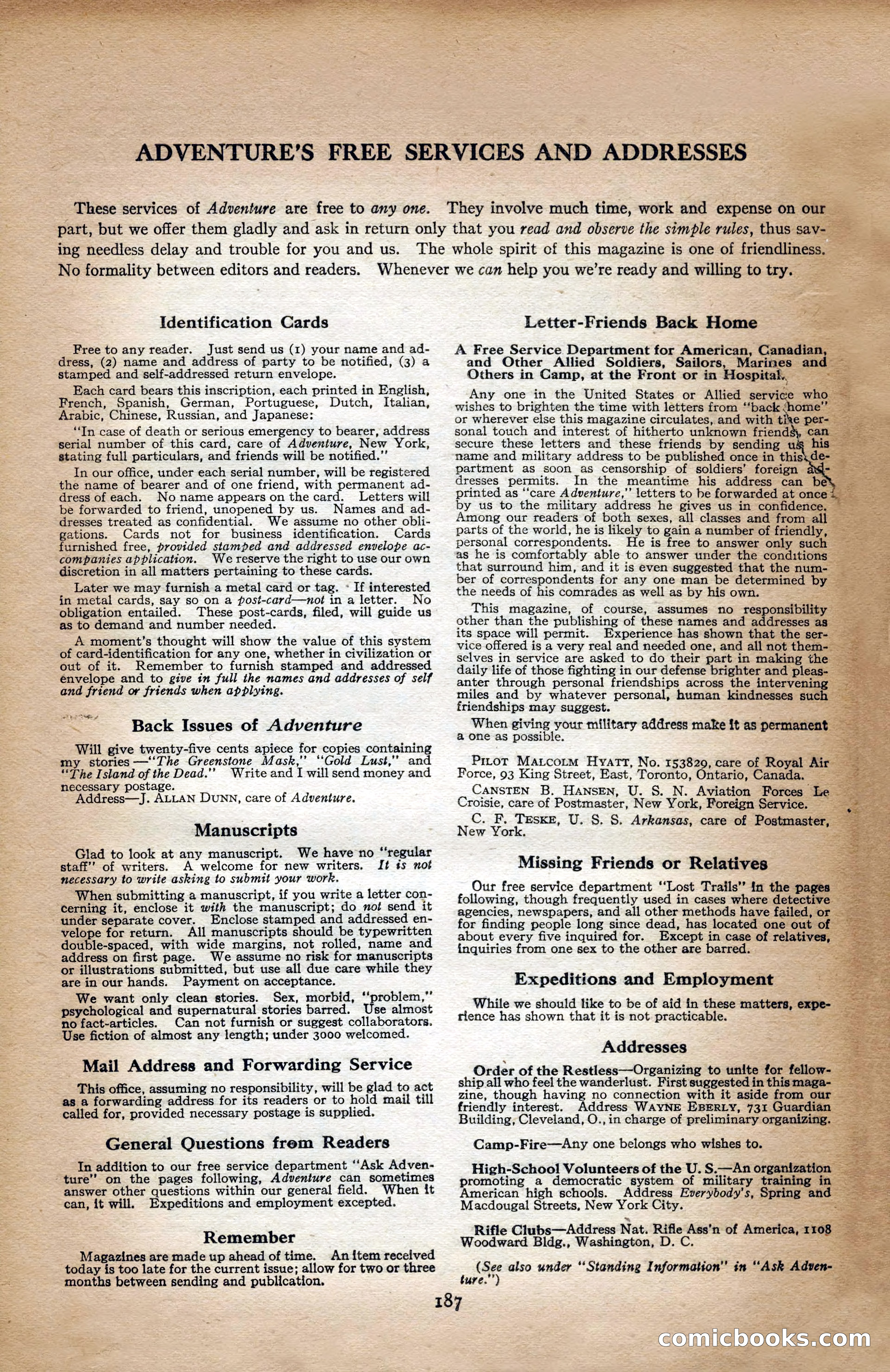 Adventure Magazine Cover — page 189 of 196