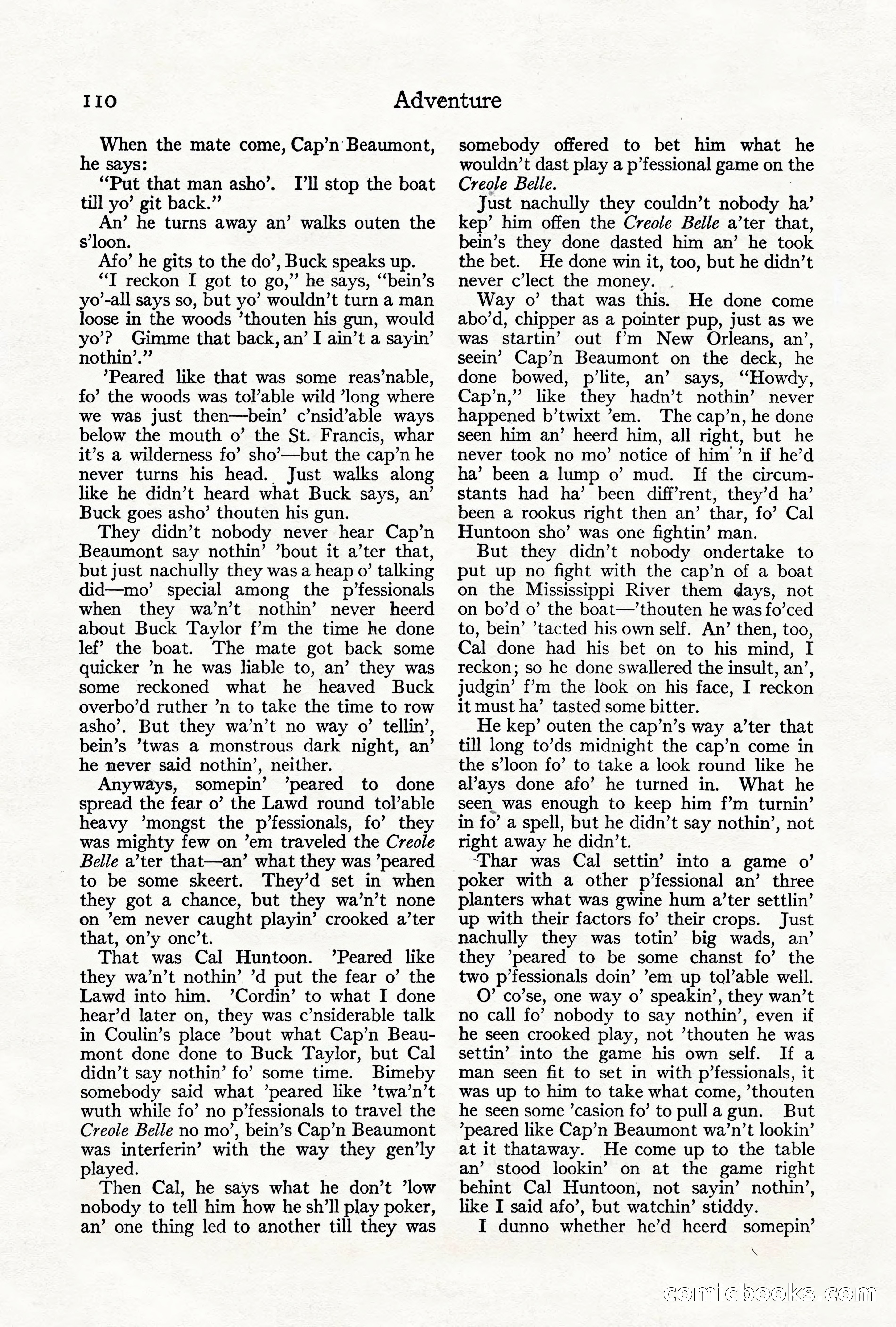 Adventure Magazine, June 3, 1919 — page 116 of 200