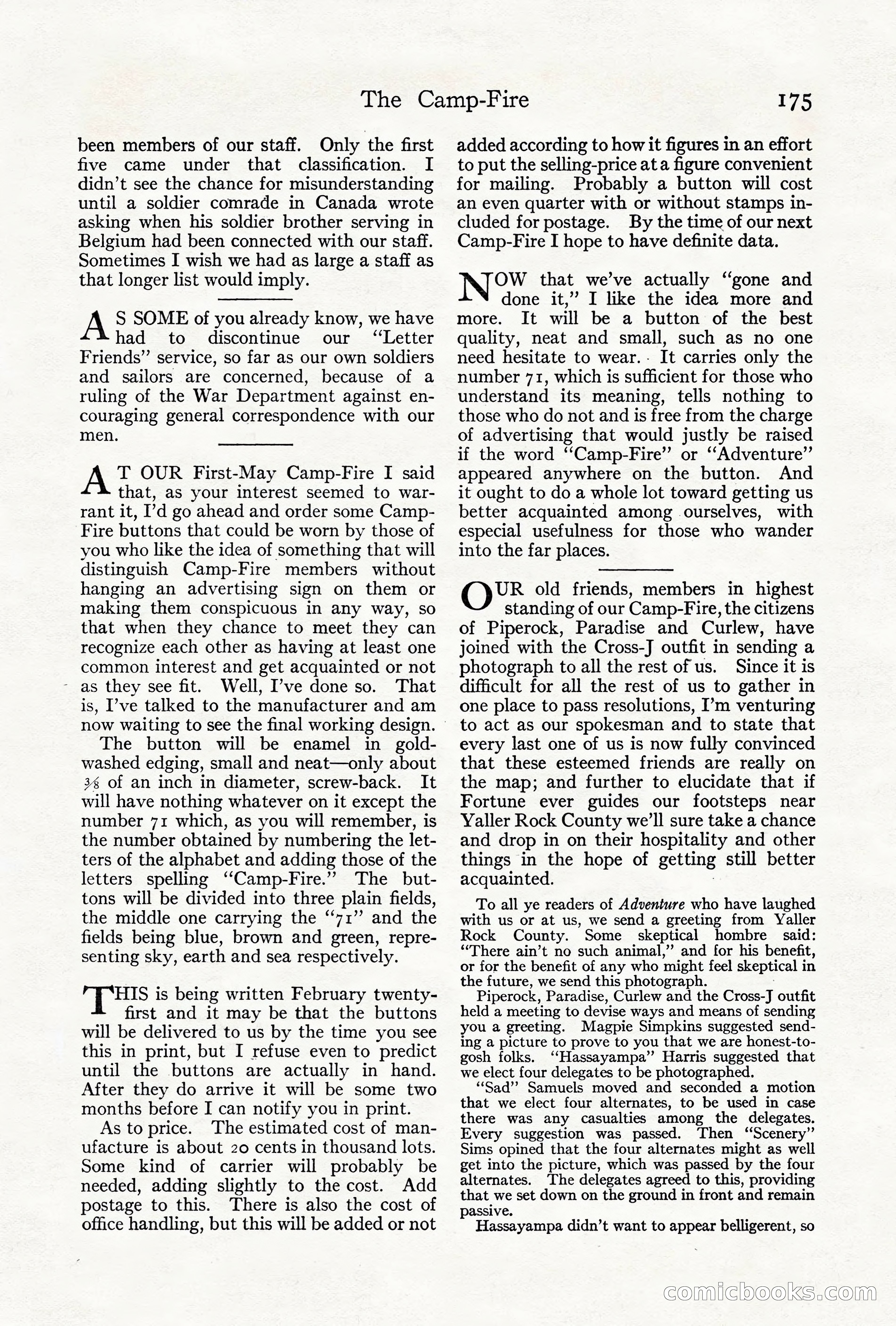 Adventure Magazine, June 3, 1919 — page 181 of 200
