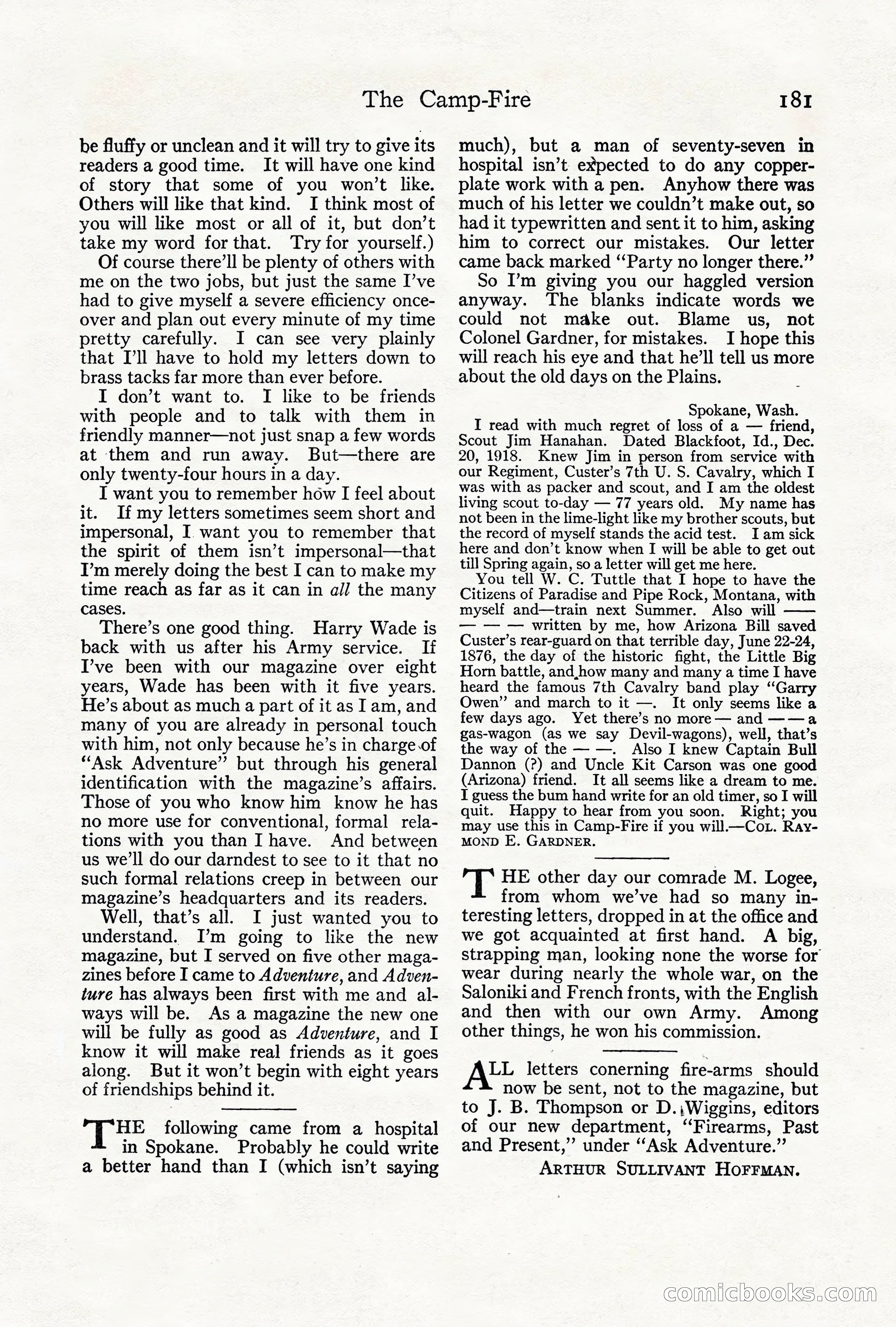 Adventure Magazine, June 3, 1919 — page 187 of 200