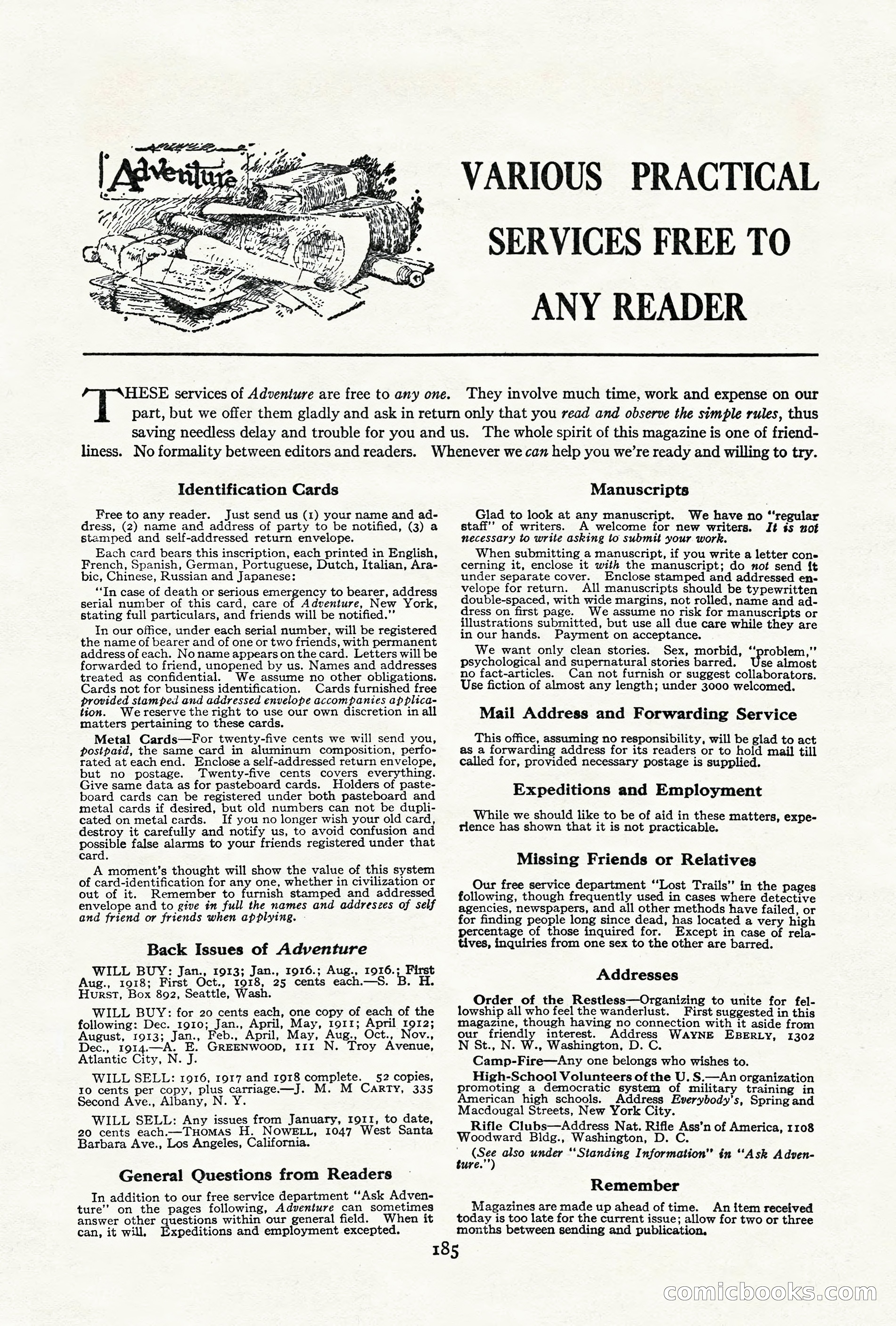 Adventure Magazine, June 3, 1919 — page 191 of 200