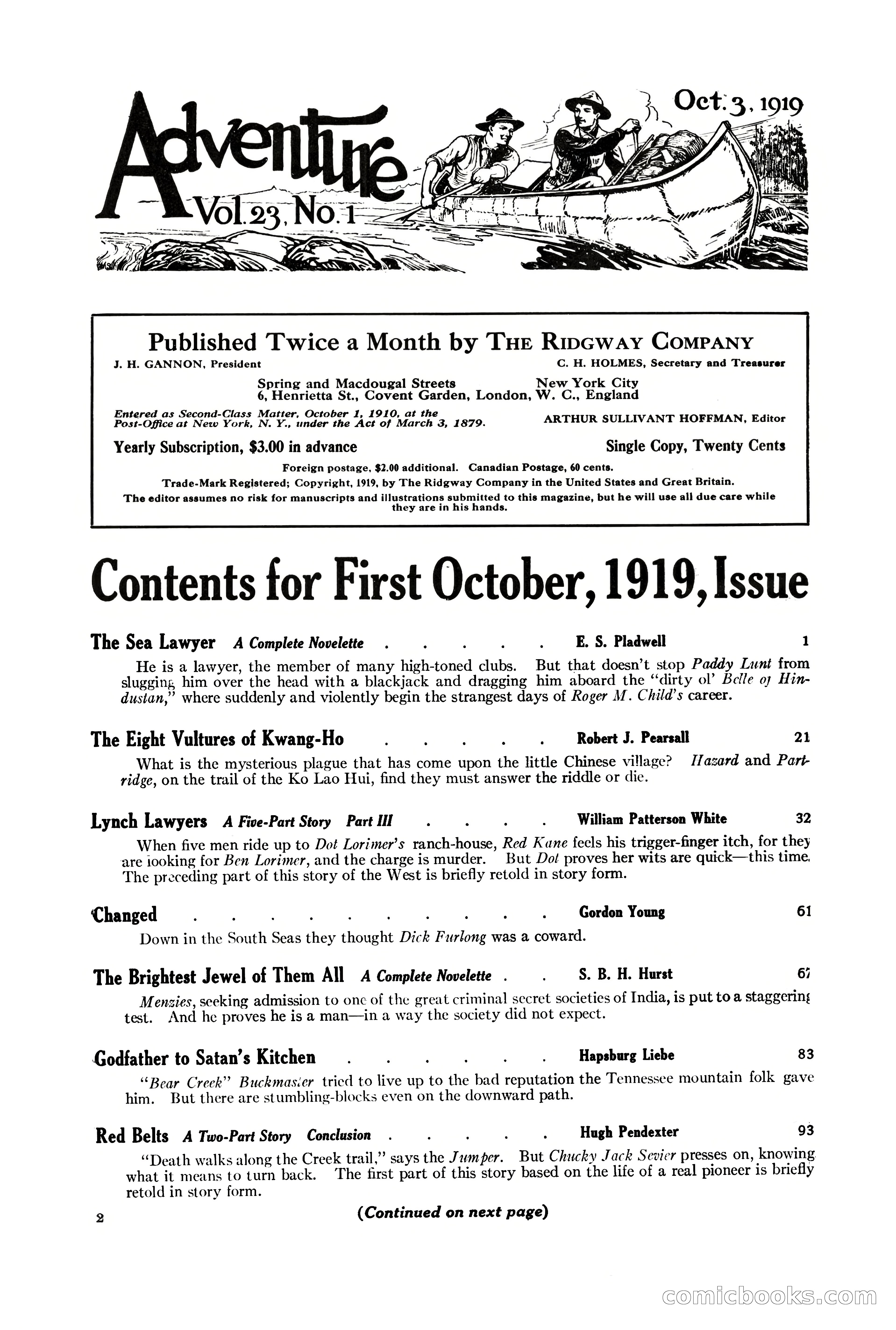 Adventure Magazine, October 3, 1919 — page 4 of 206