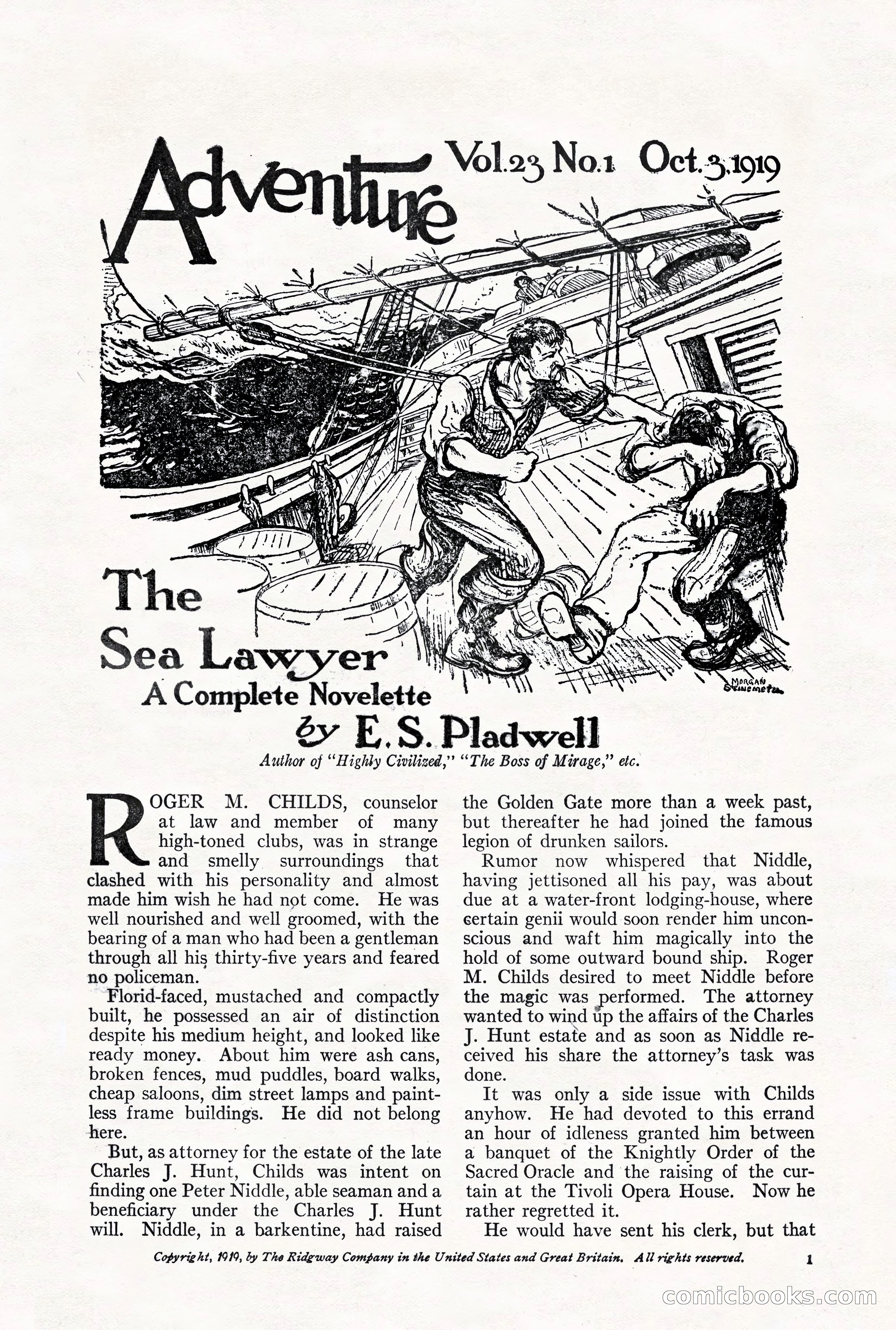 Adventure Magazine, October 3, 1919 — page 15 of 206