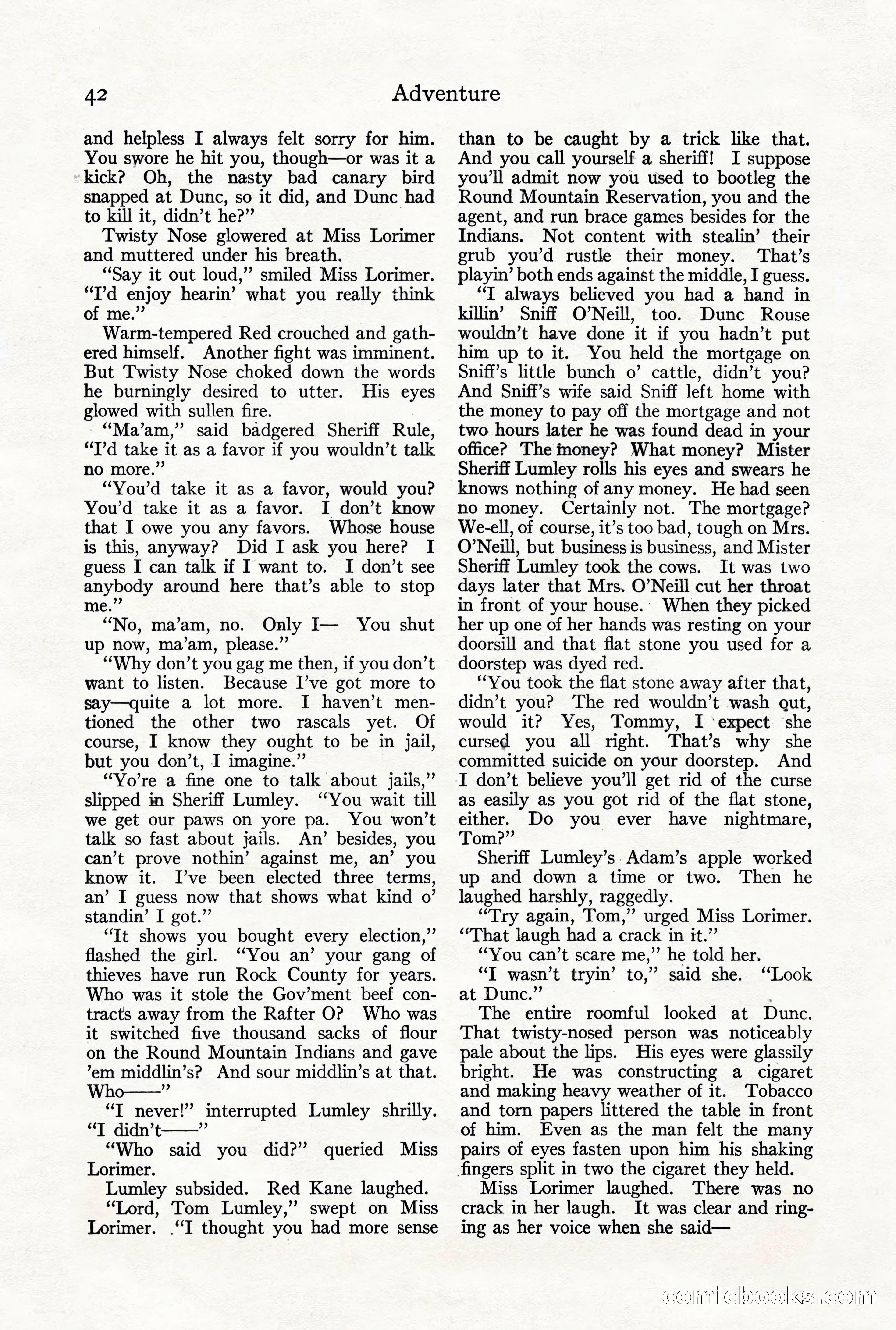 Adventure Magazine, October 3, 1919 — page 56 of 206