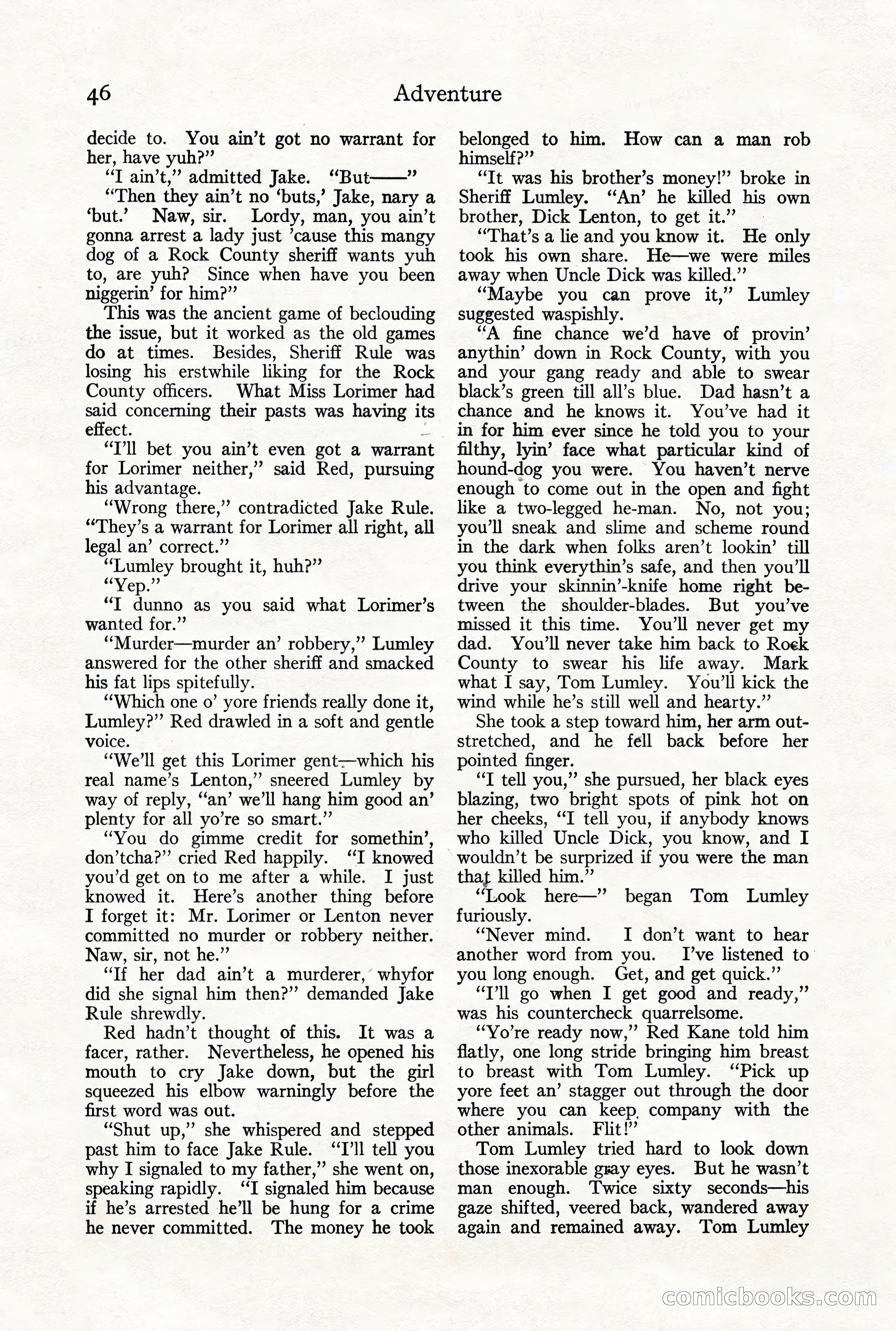 Adventure Magazine, October 3, 1919 — page 60 of 206