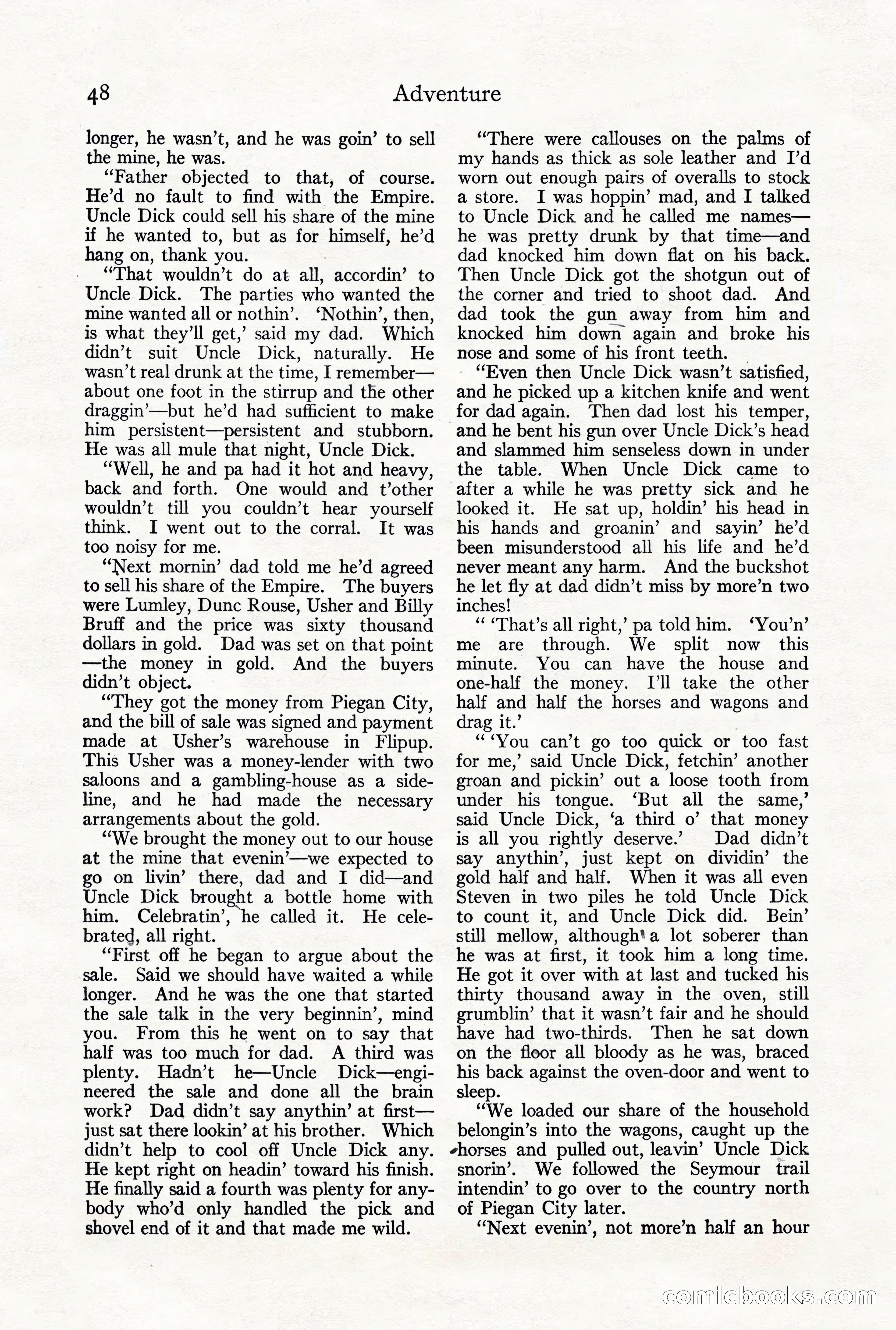 Adventure Magazine, October 3, 1919 — page 62 of 206