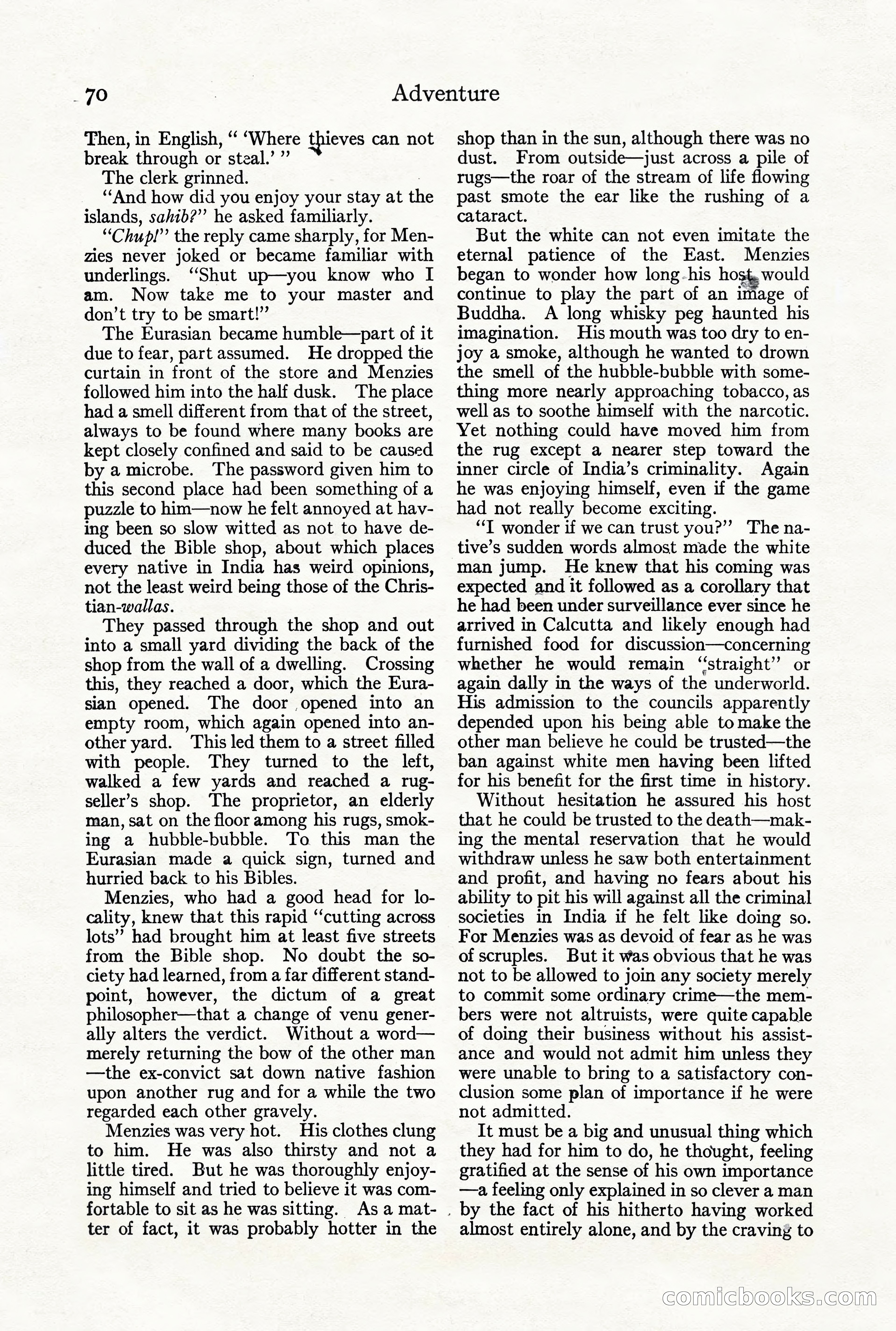 Adventure Magazine, October 3, 1919 — page 84 of 206