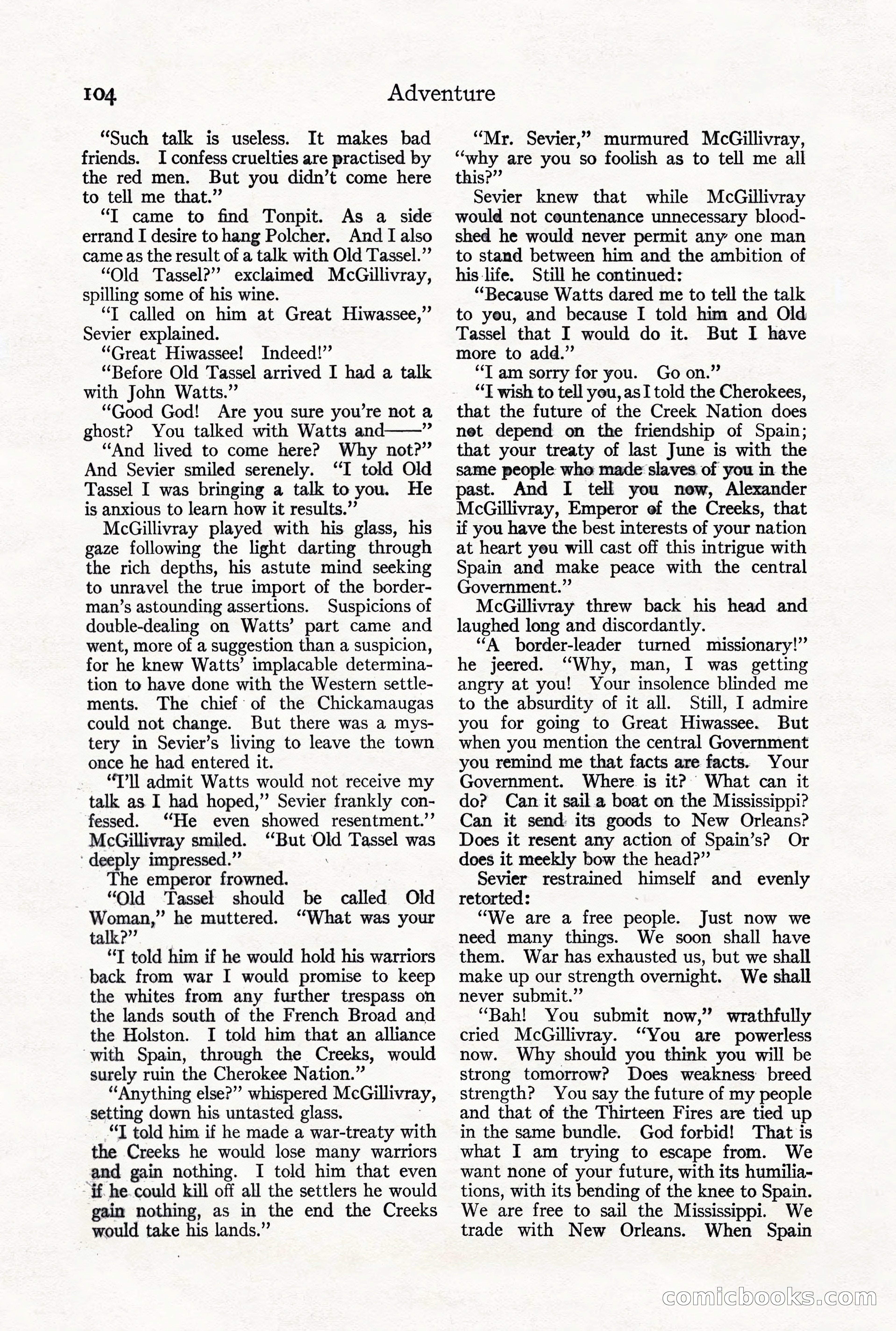 Adventure Magazine, October 3, 1919 — page 118 of 206