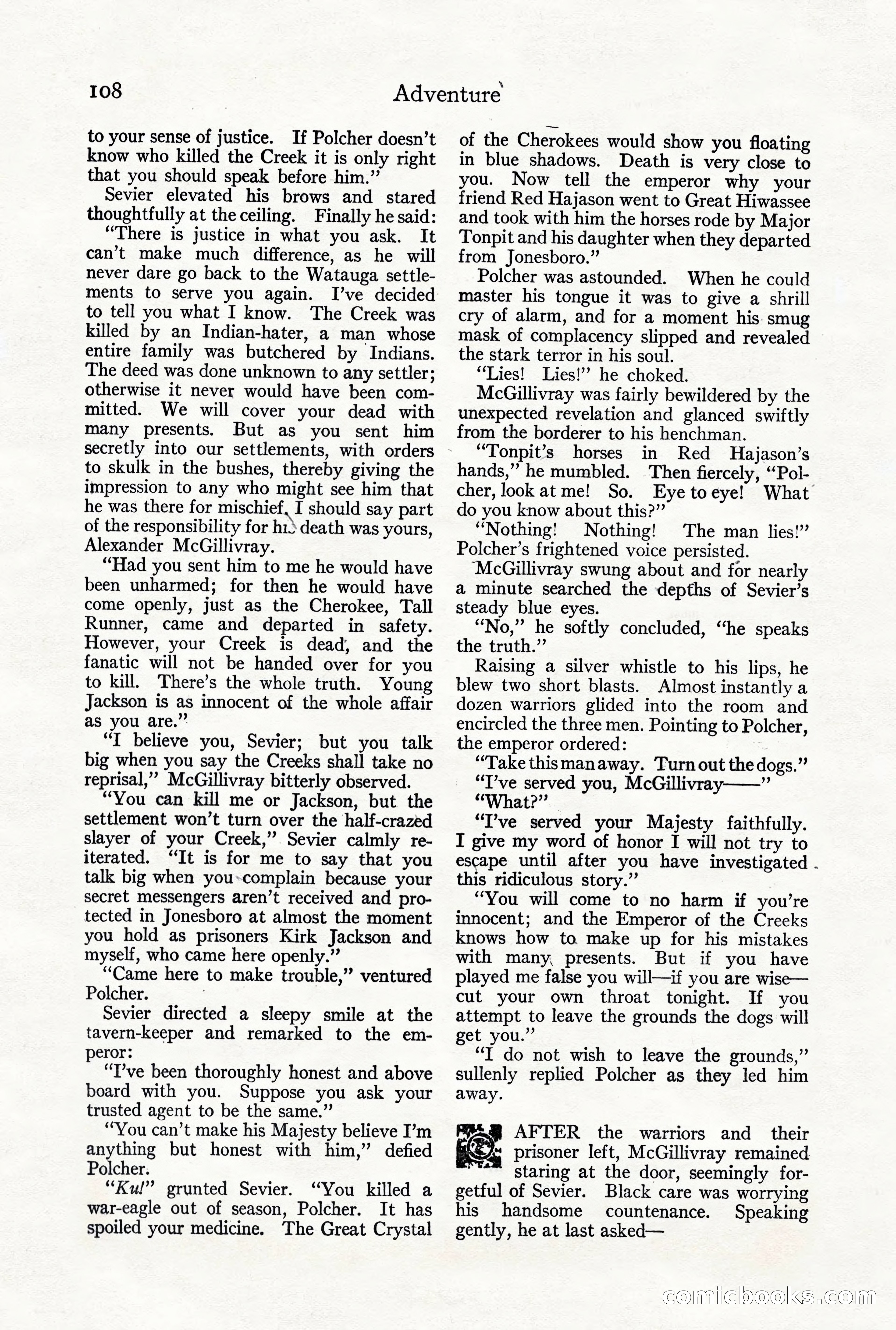 Adventure Magazine, October 3, 1919 — page 122 of 206