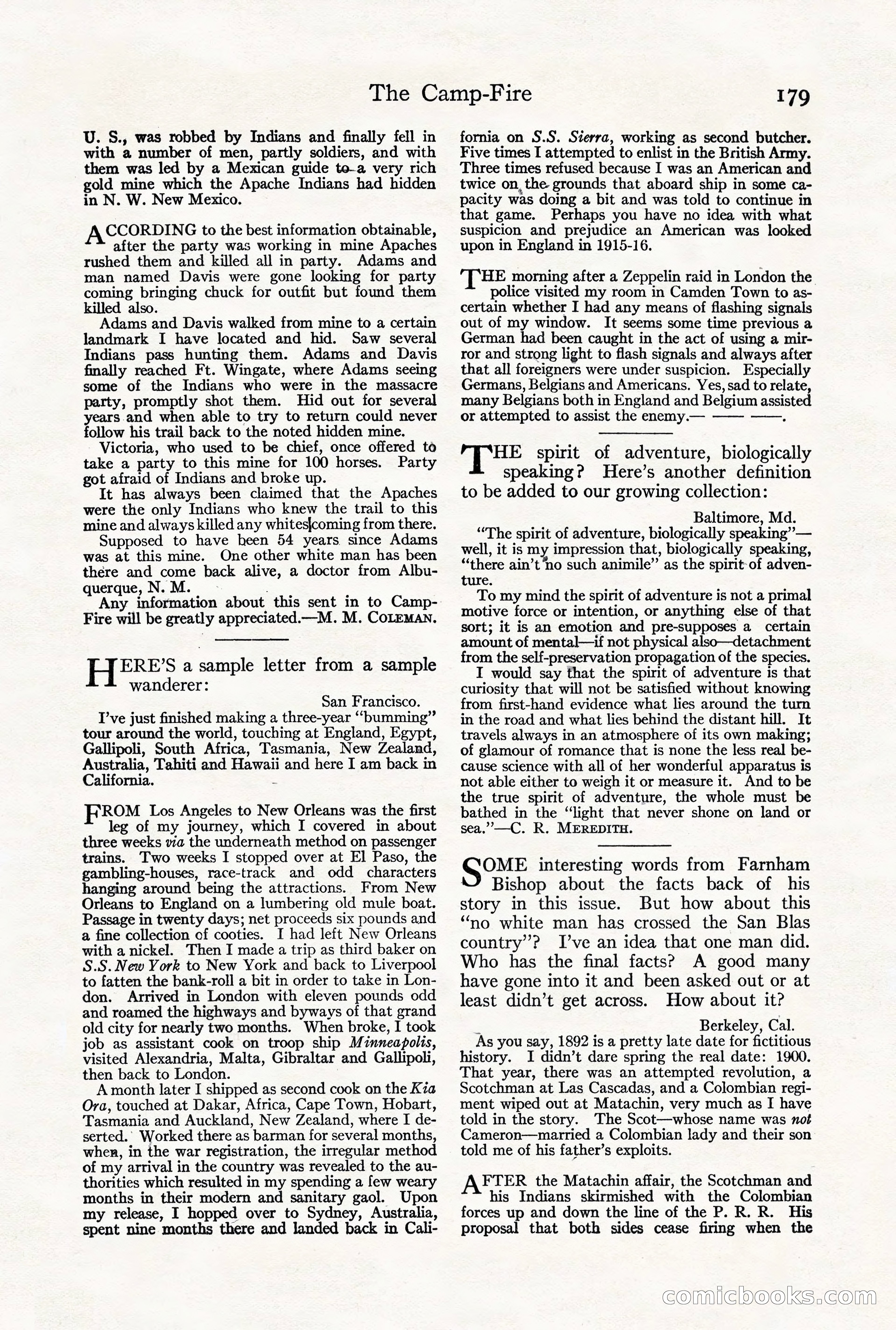 Adventure Magazine, October 3, 1919 — page 193 of 206