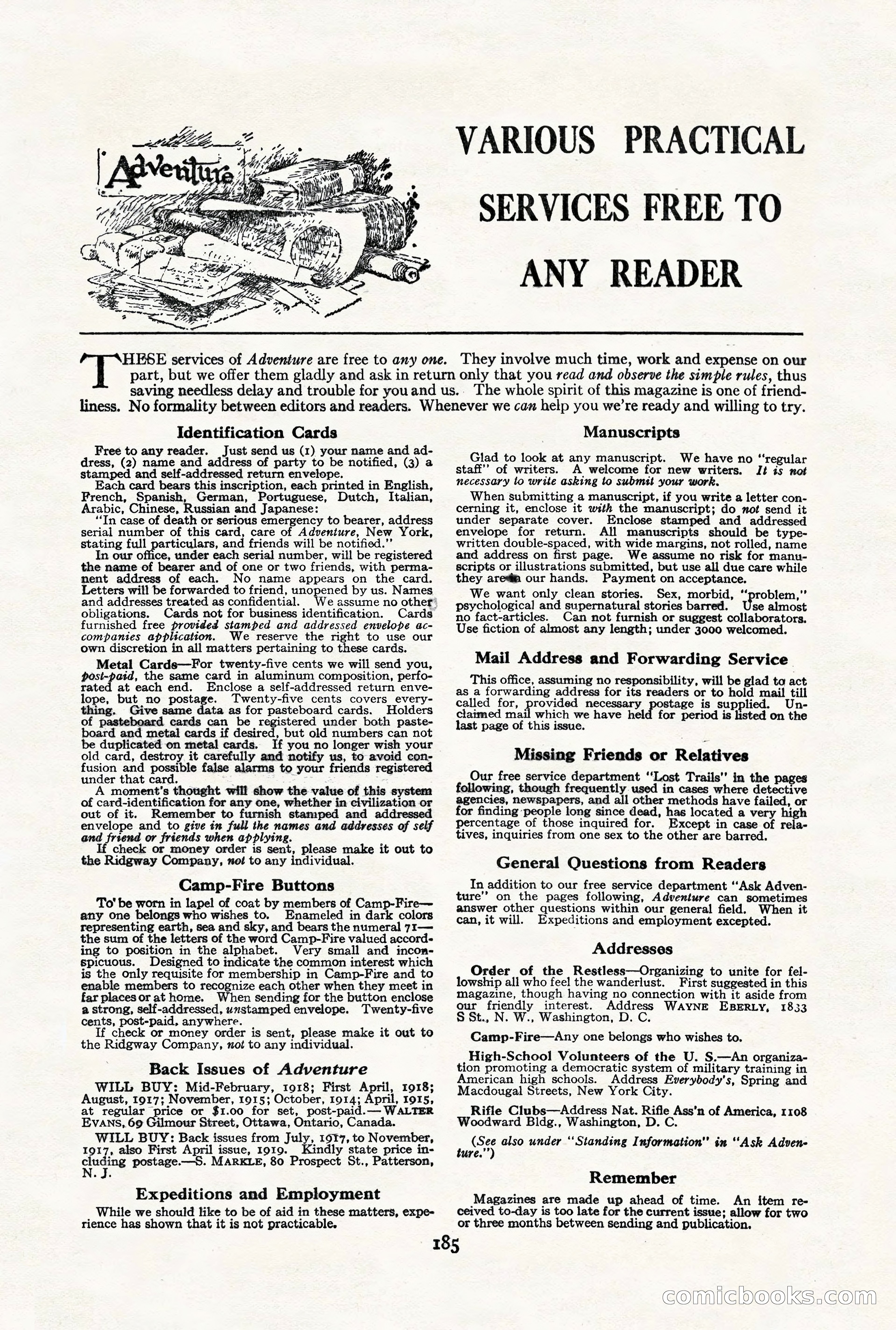 Adventure Magazine, October 3, 1919 — page 199 of 206