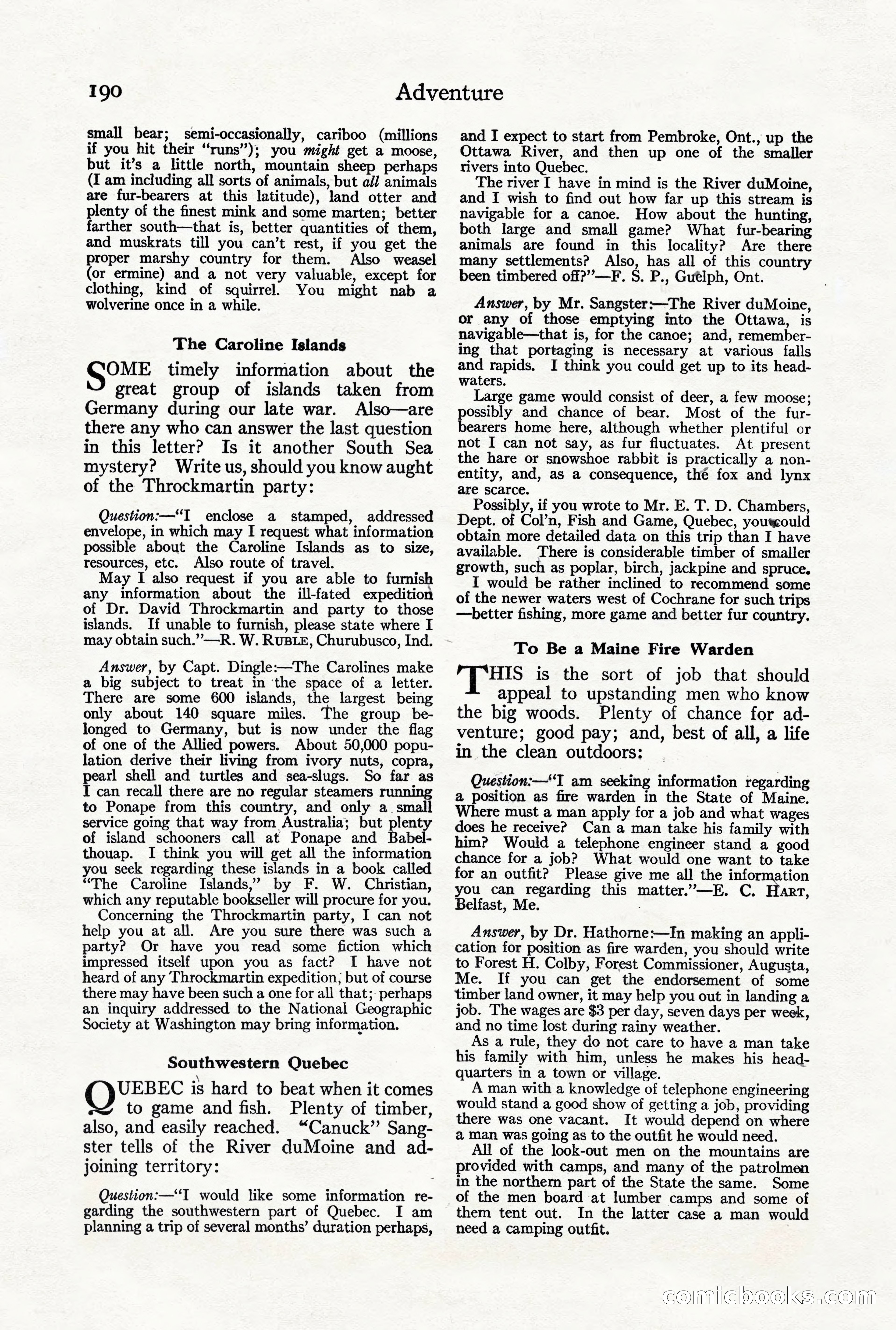 Adventure Magazine, October 3, 1919 — page 204 of 206
