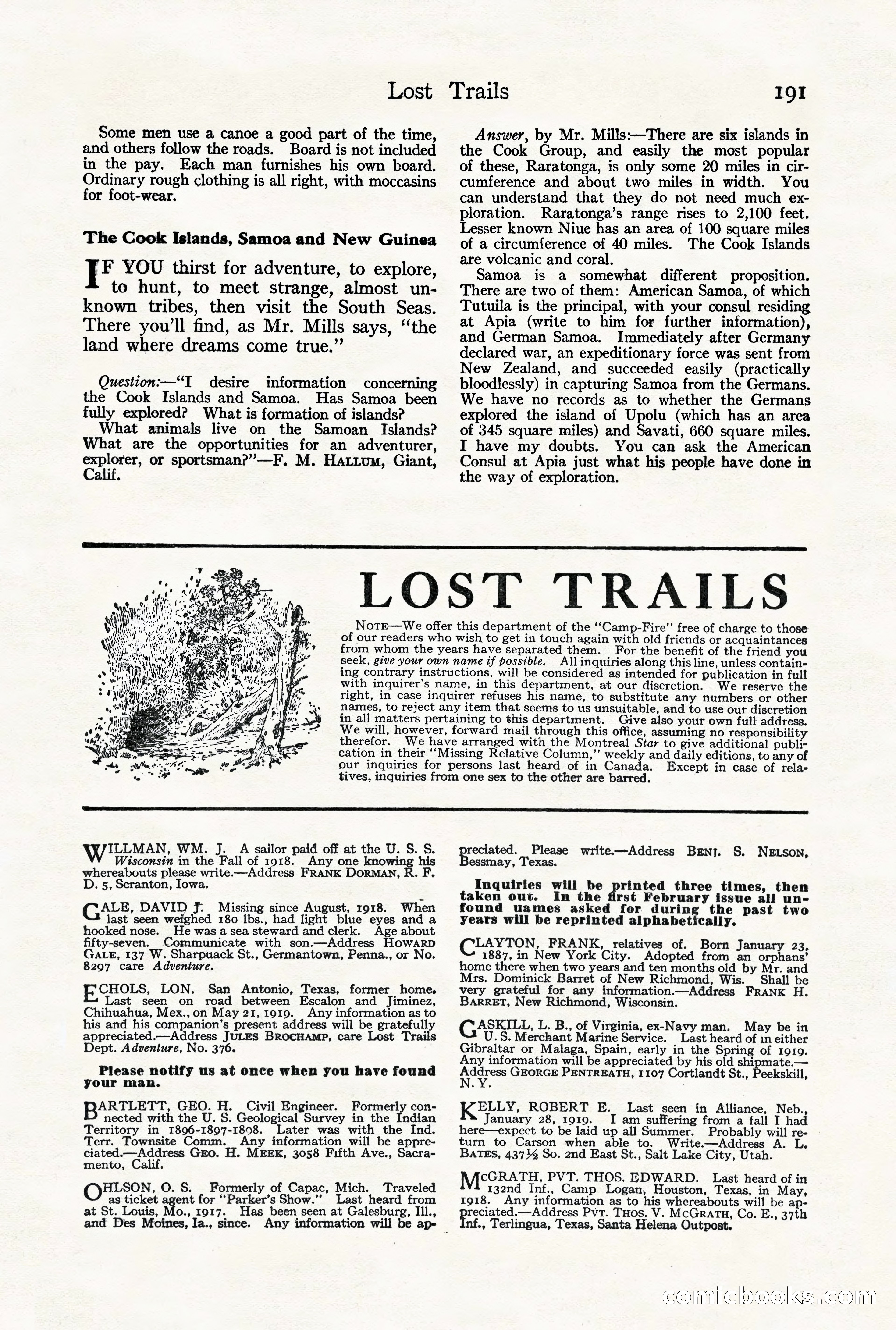 Adventure Magazine, October 3, 1919 — page 205 of 206