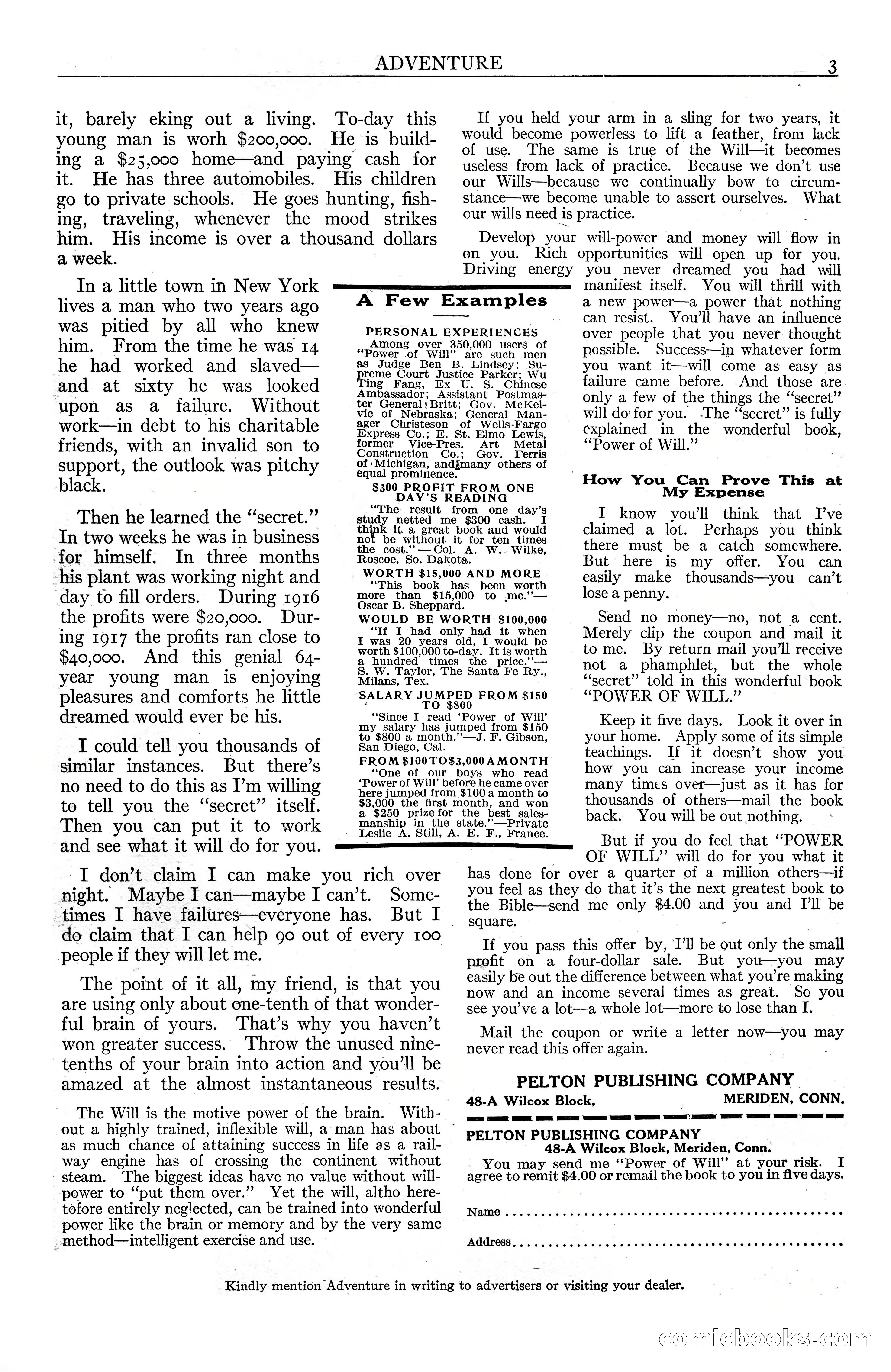 Adventure Magazine, January 3, 1921 — page 5 of 204