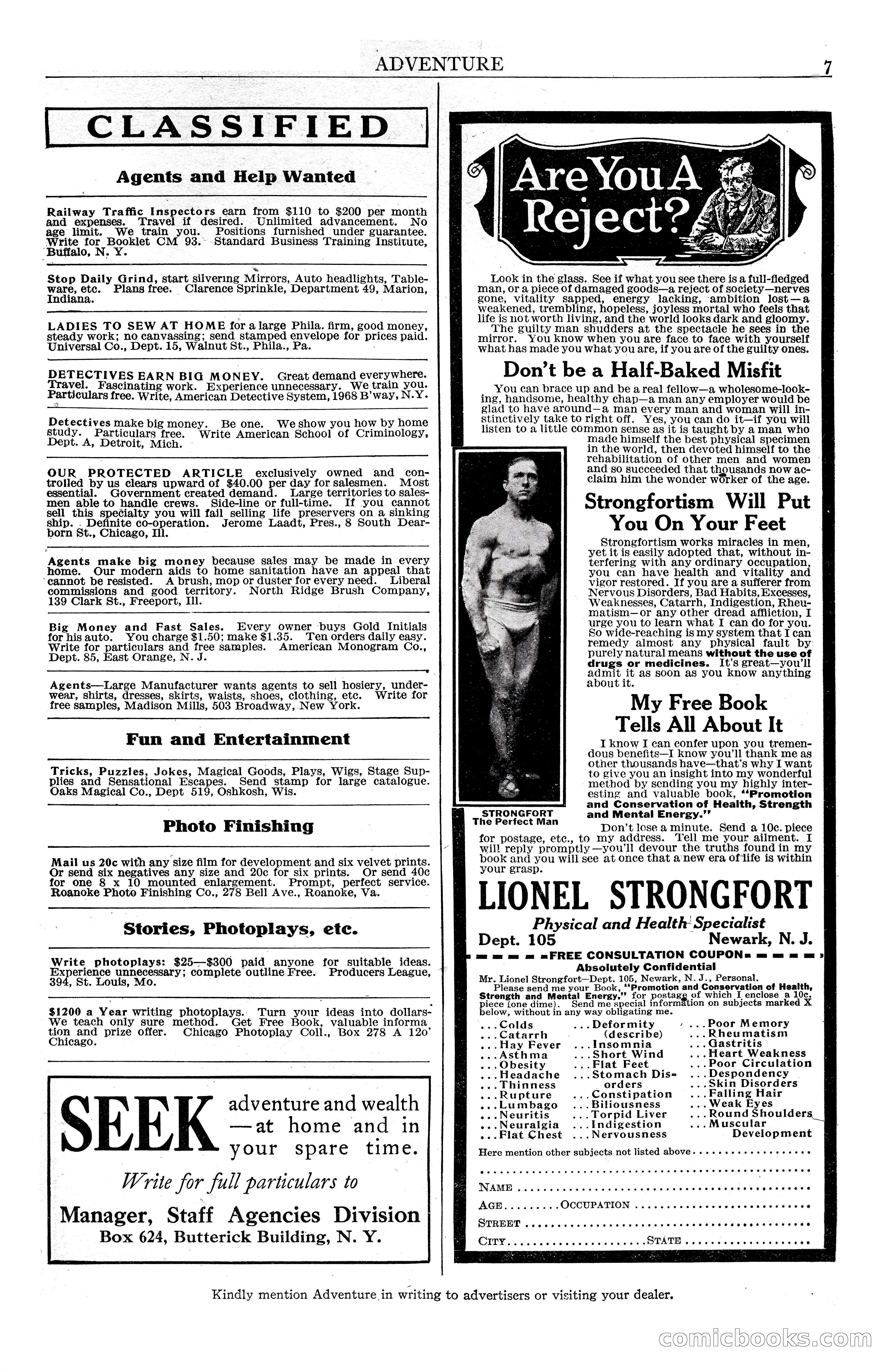 Adventure Magazine, January 3, 1921 — page 9 of 204