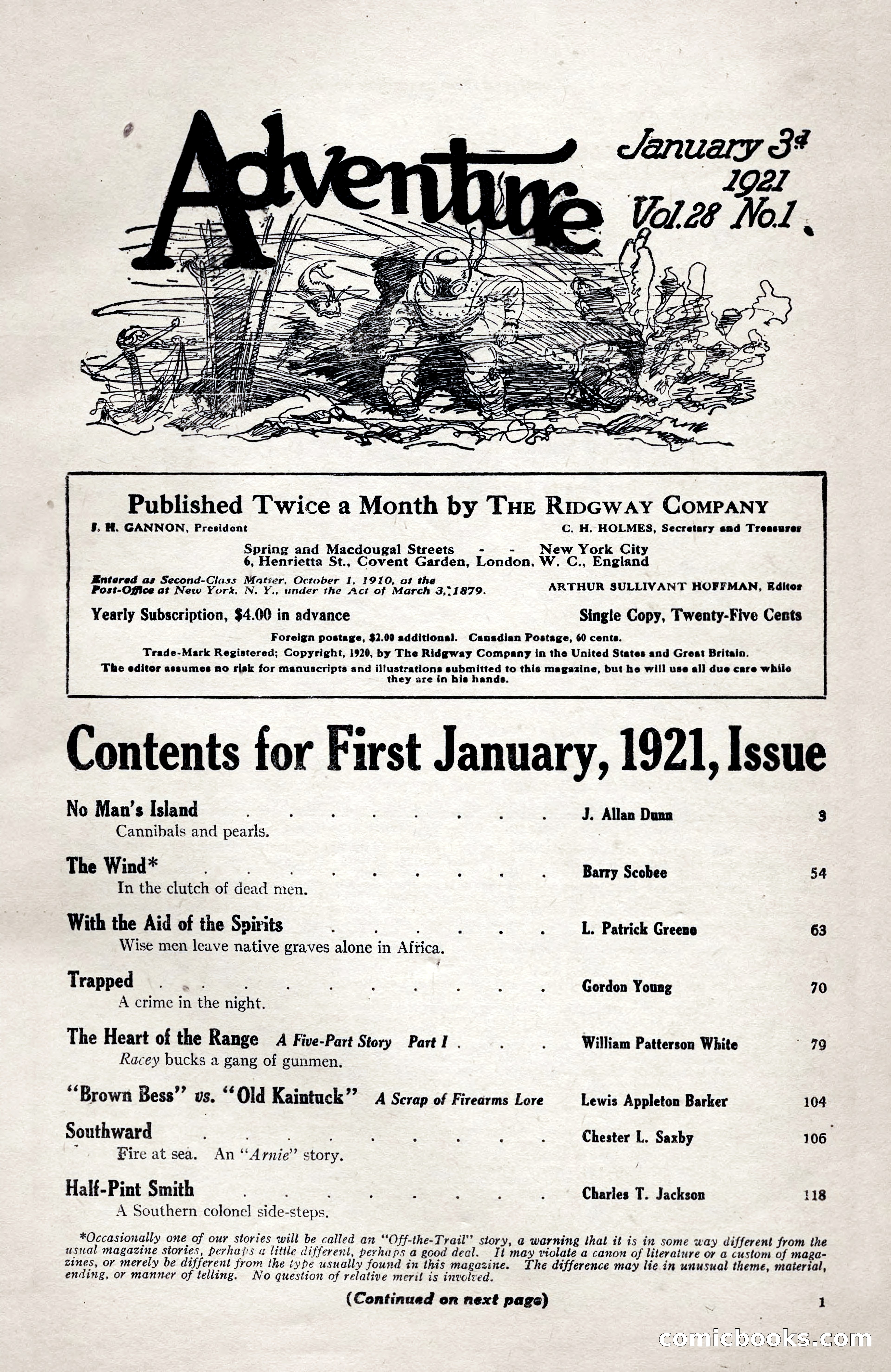 Adventure Magazine, January 3, 1921 — page 11 of 204