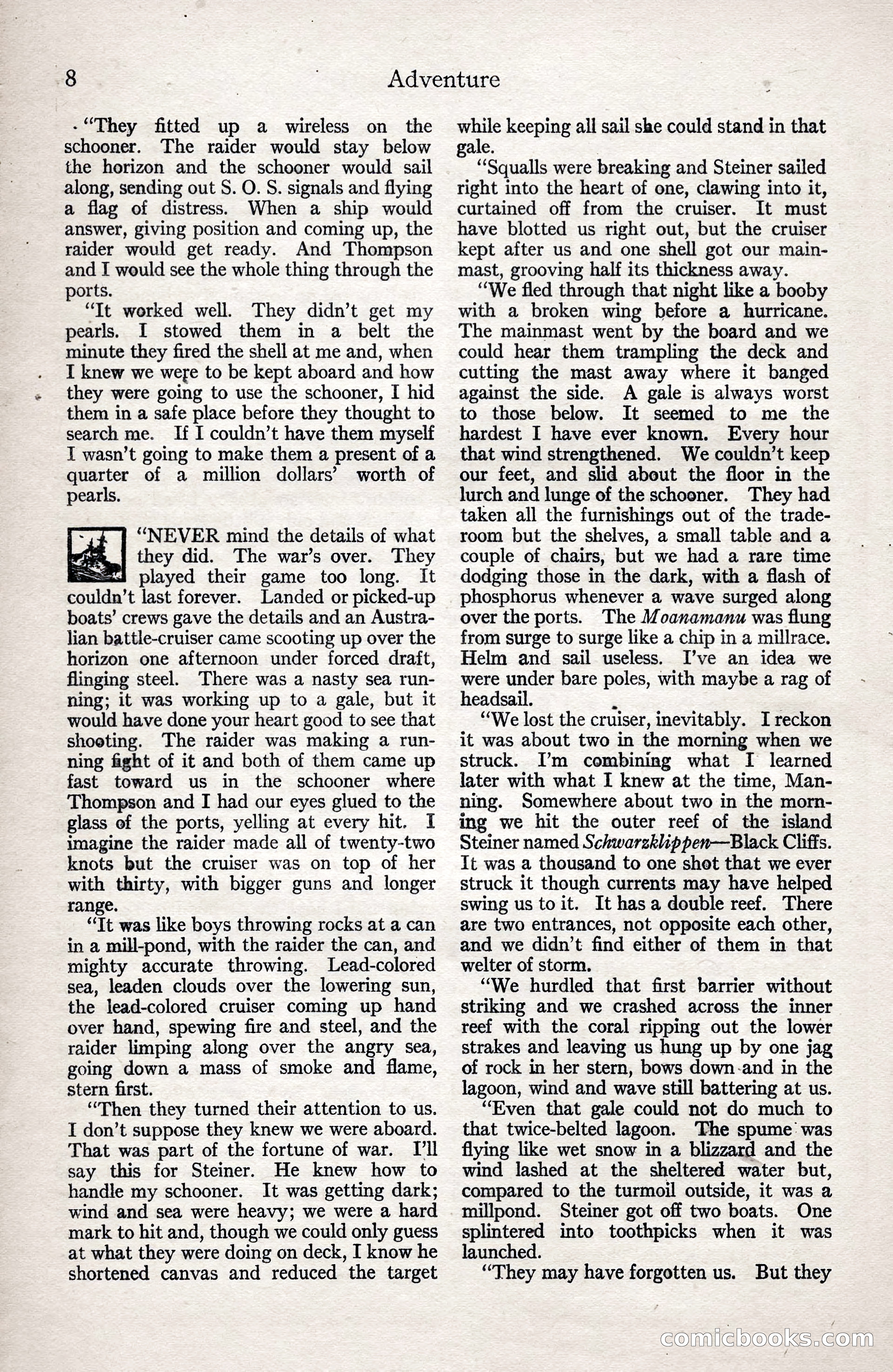 Adventure Magazine, January 3, 1921 — page 18 of 204