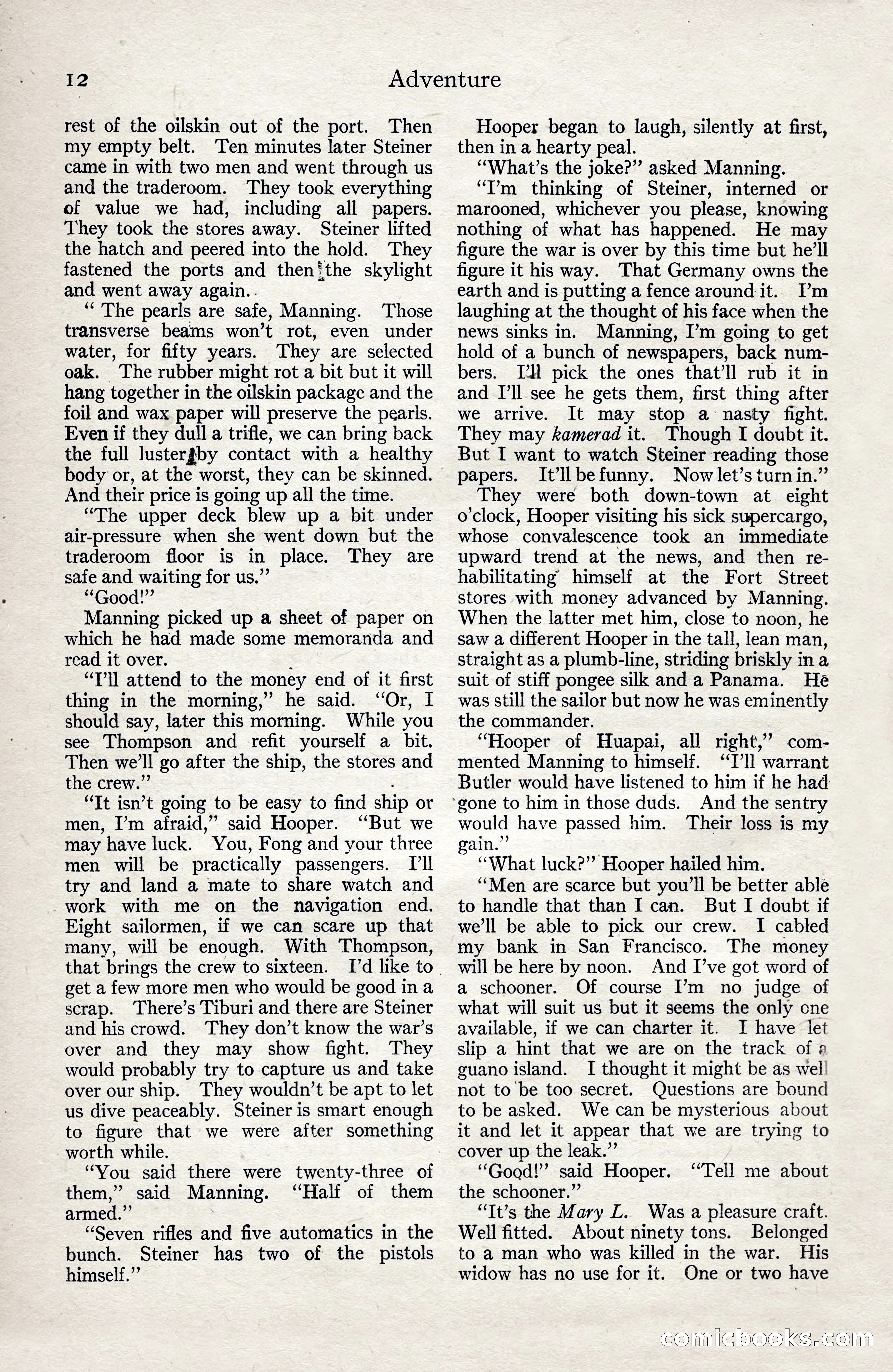 Adventure Magazine, January 3, 1921 — page 22 of 204