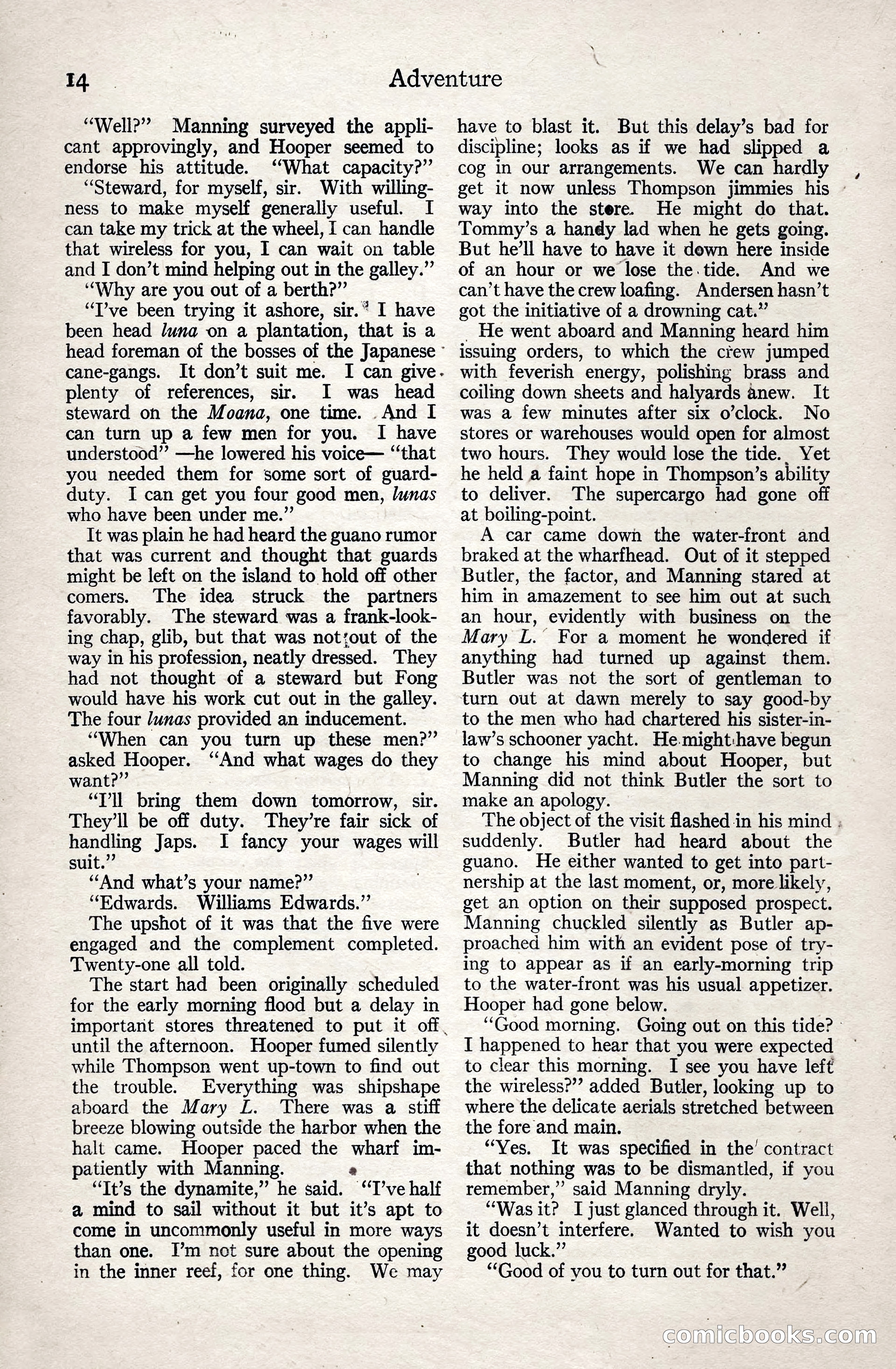 Adventure Magazine, January 3, 1921 — page 24 of 204