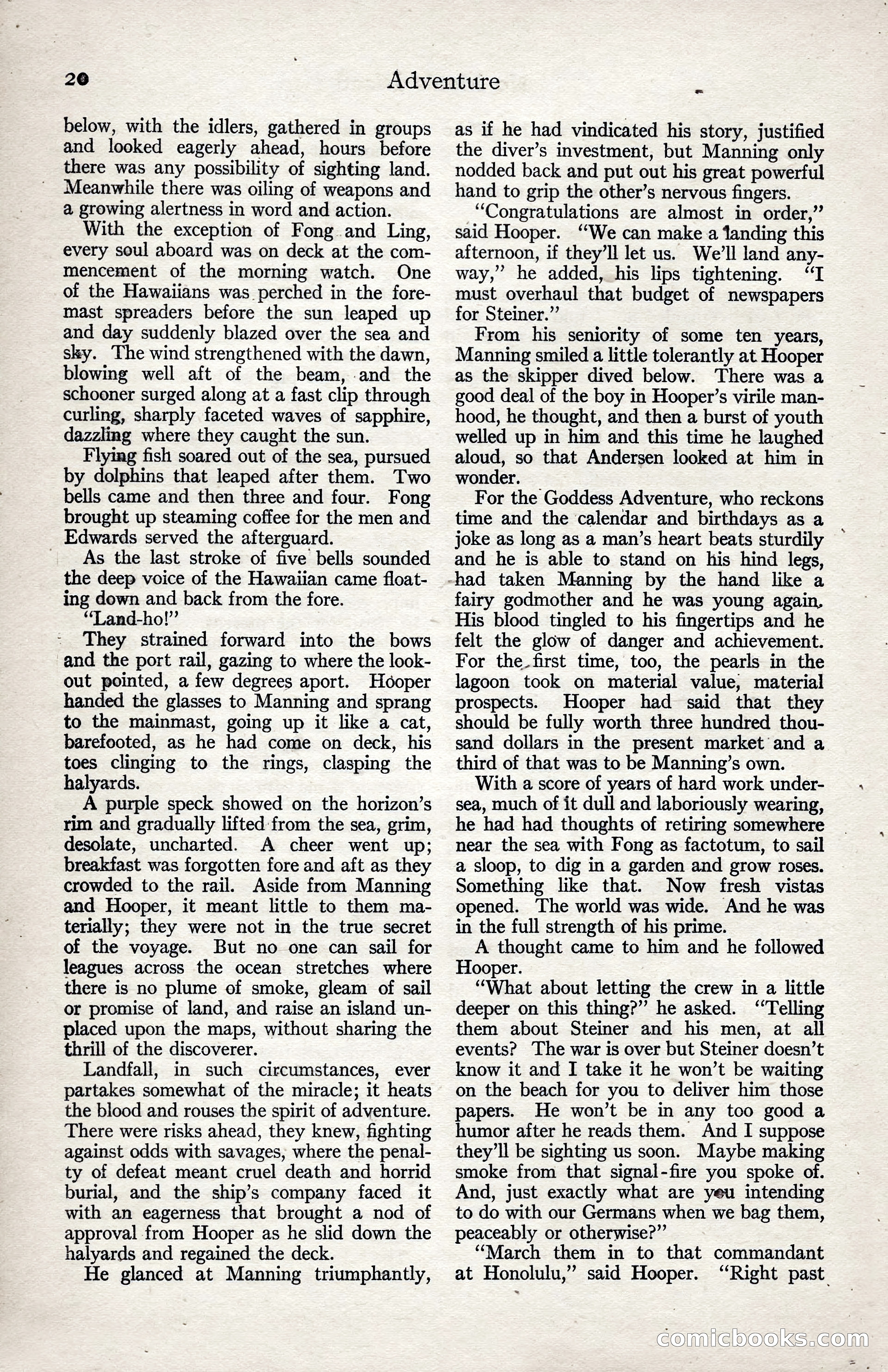 Adventure Magazine, January 3, 1921 — page 30 of 204