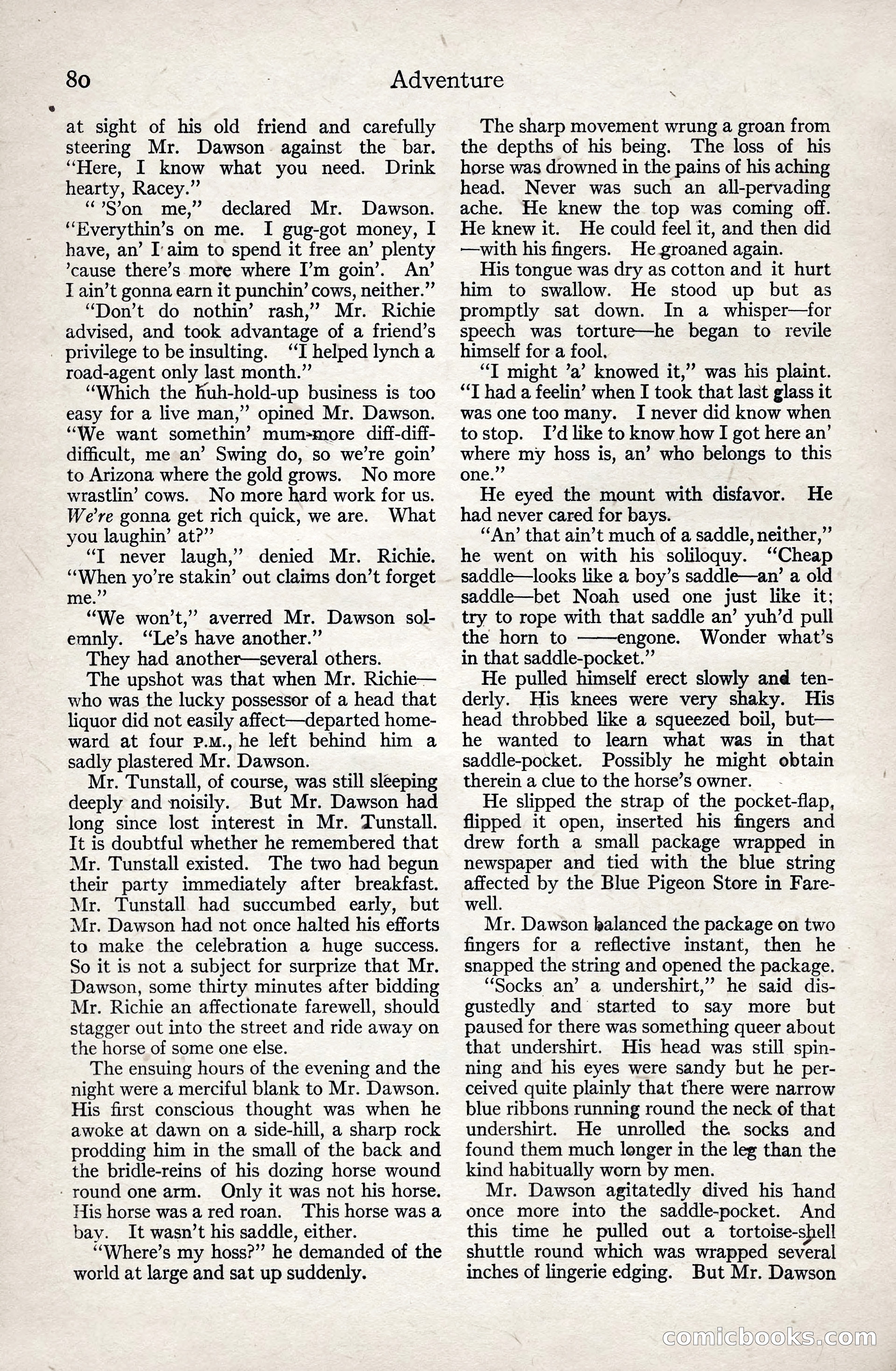 Adventure Magazine, January 3, 1921 — page 90 of 204