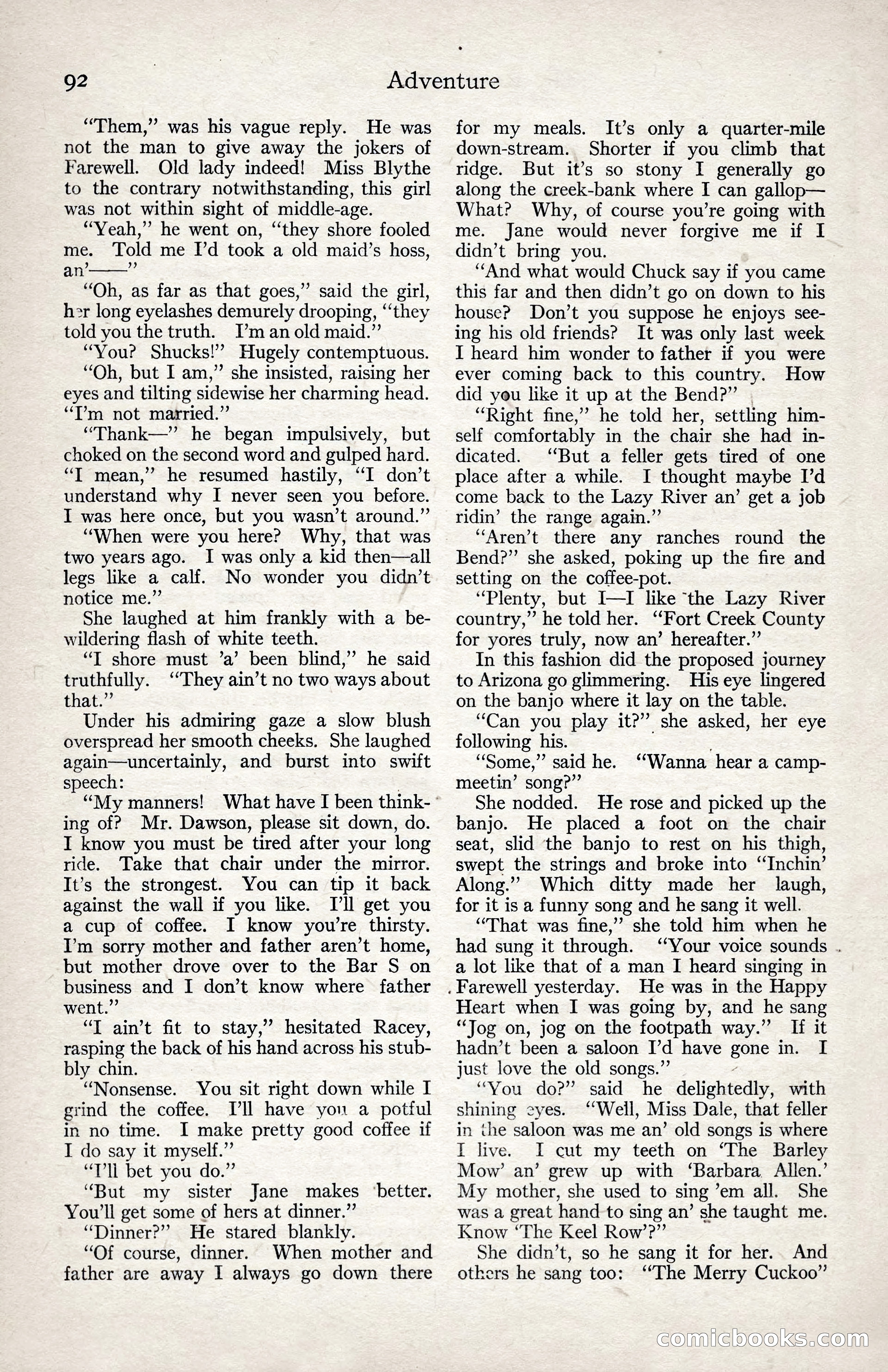 Adventure Magazine, January 3, 1921 — page 102 of 204