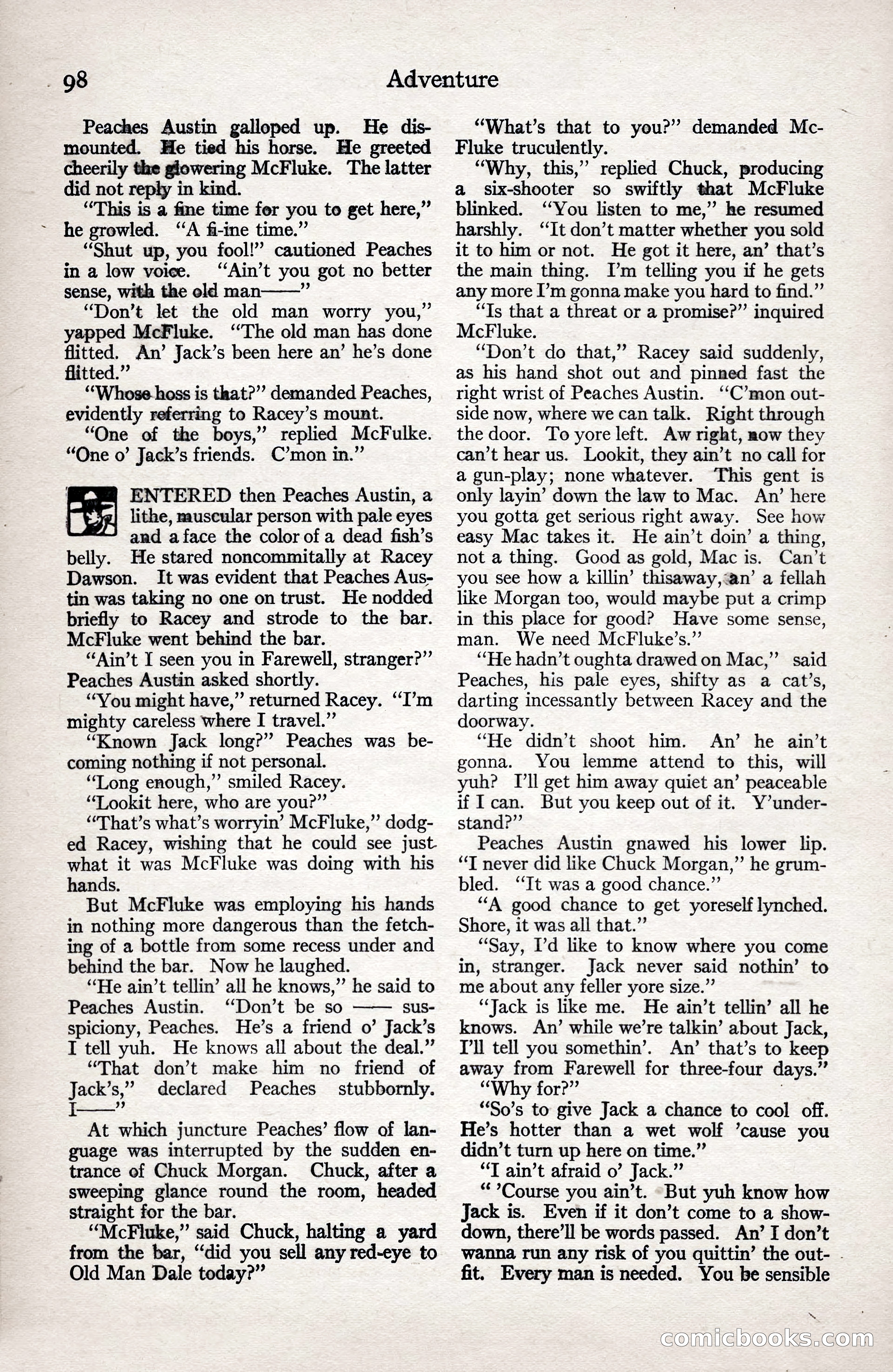 Adventure Magazine, January 3, 1921 — page 108 of 204