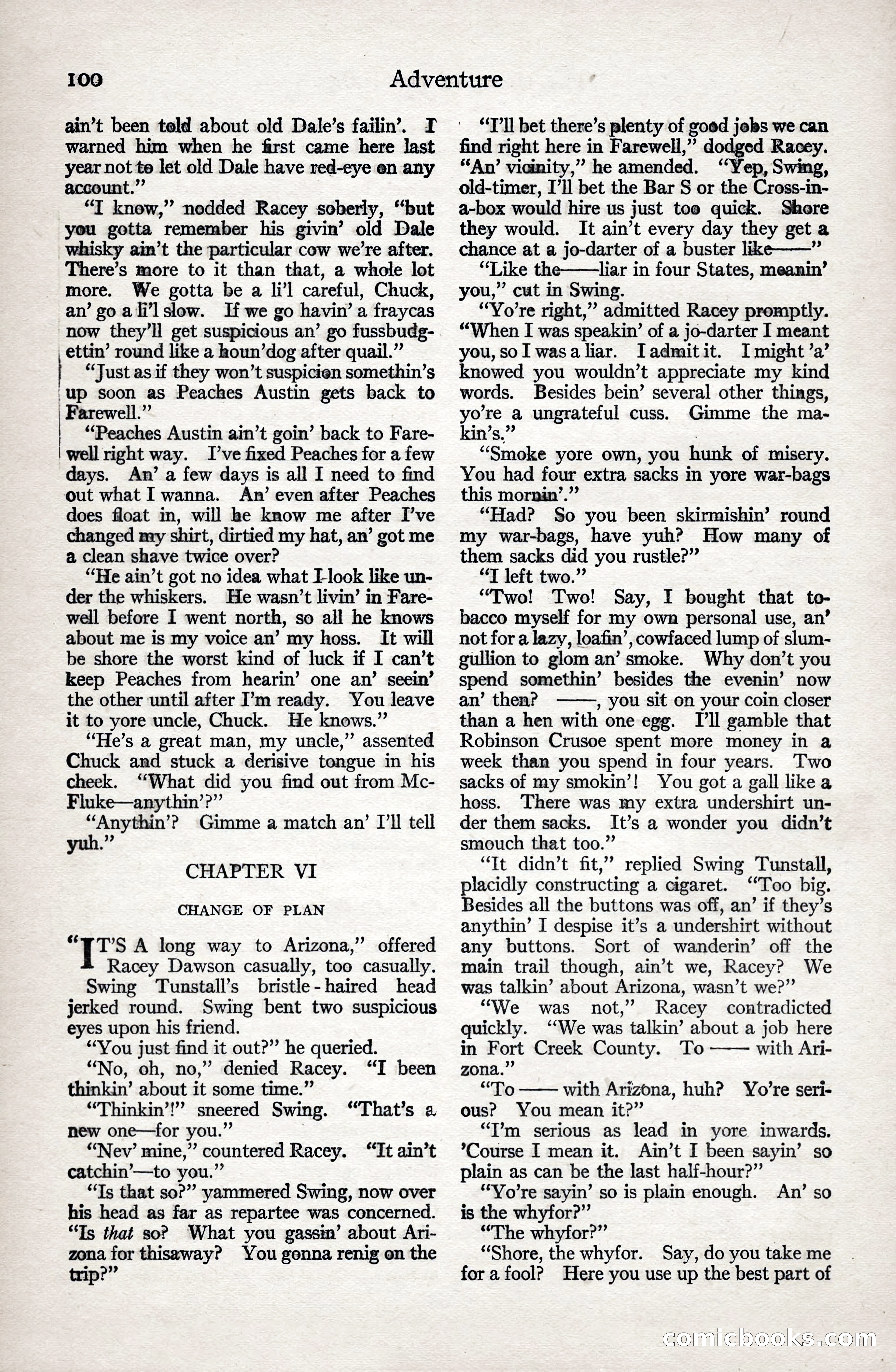 Adventure Magazine, January 3, 1921 — page 110 of 204