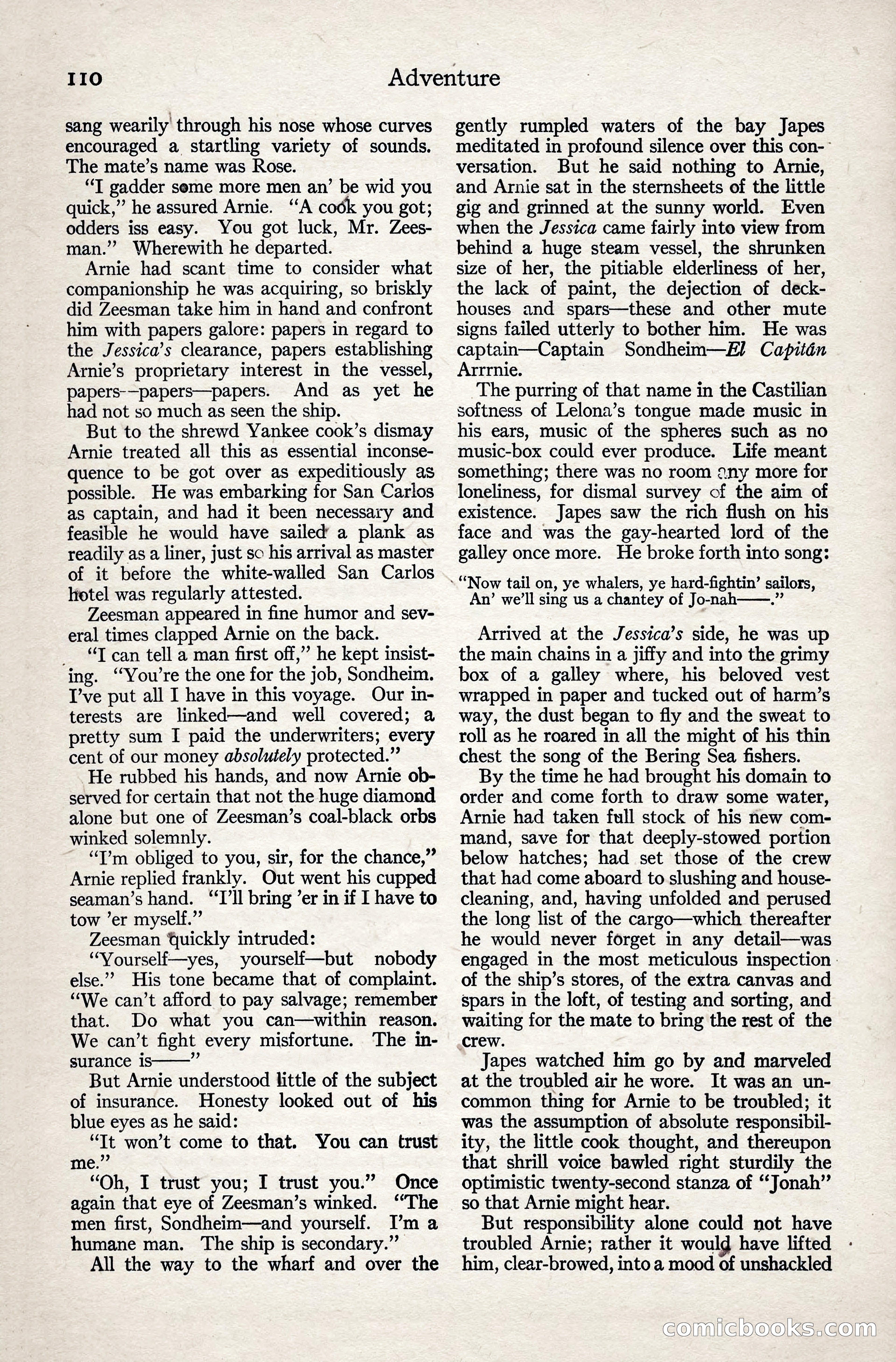 Adventure Magazine, January 3, 1921 — page 120 of 204